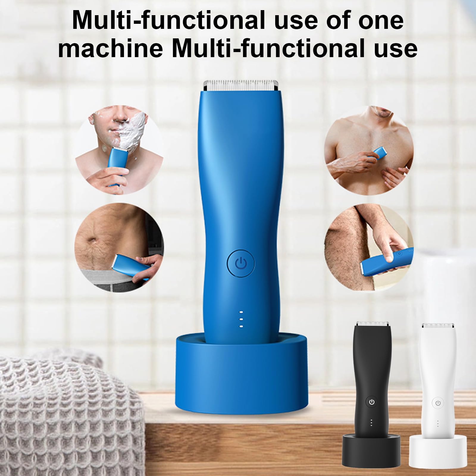 Rechargeable Electric Hair Removal Device for Women & Men - Gentle Face & Bikini Epilator Trimmer for Smooth Skin | At-Home Hair Removal & Travel Use - White