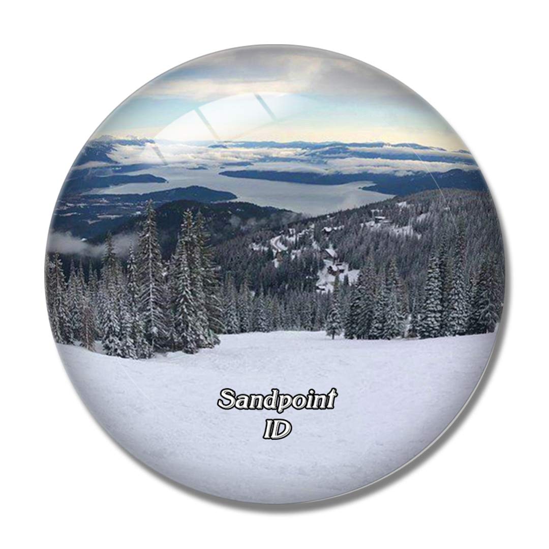 3D Fridge Magnet - Sandpoint Schweitzer Mountain Idaho USA Souvenir - Crystal Glass Whiteboard Refrigerator Magnet for Home & Office Decor | Perfect Travel Gift & Kitchen Accessory