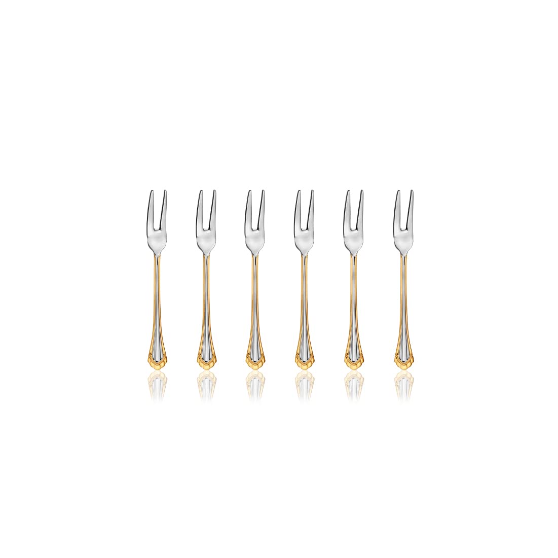Stainless Steel Feather Fruit Forks Set of 6 - Elegant Dessert Forks for Parties, Weddings, and Fruit Platters