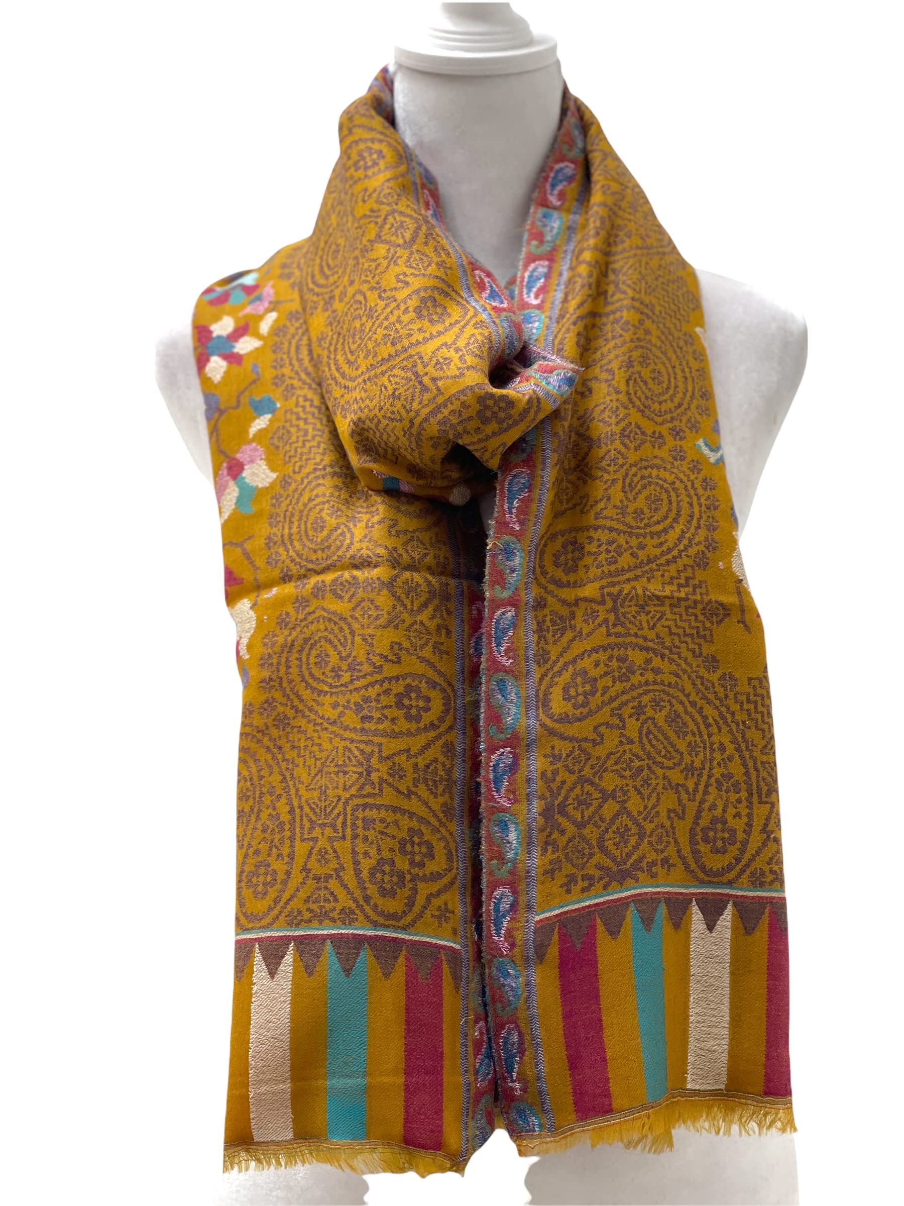 Women's Floral Print Wool Scarves - Long Warm Winter Shawls & Wraps for Fall & Winter - Cozy Accessory for Cold Weather, Outdoor Activities & Holiday Gifts