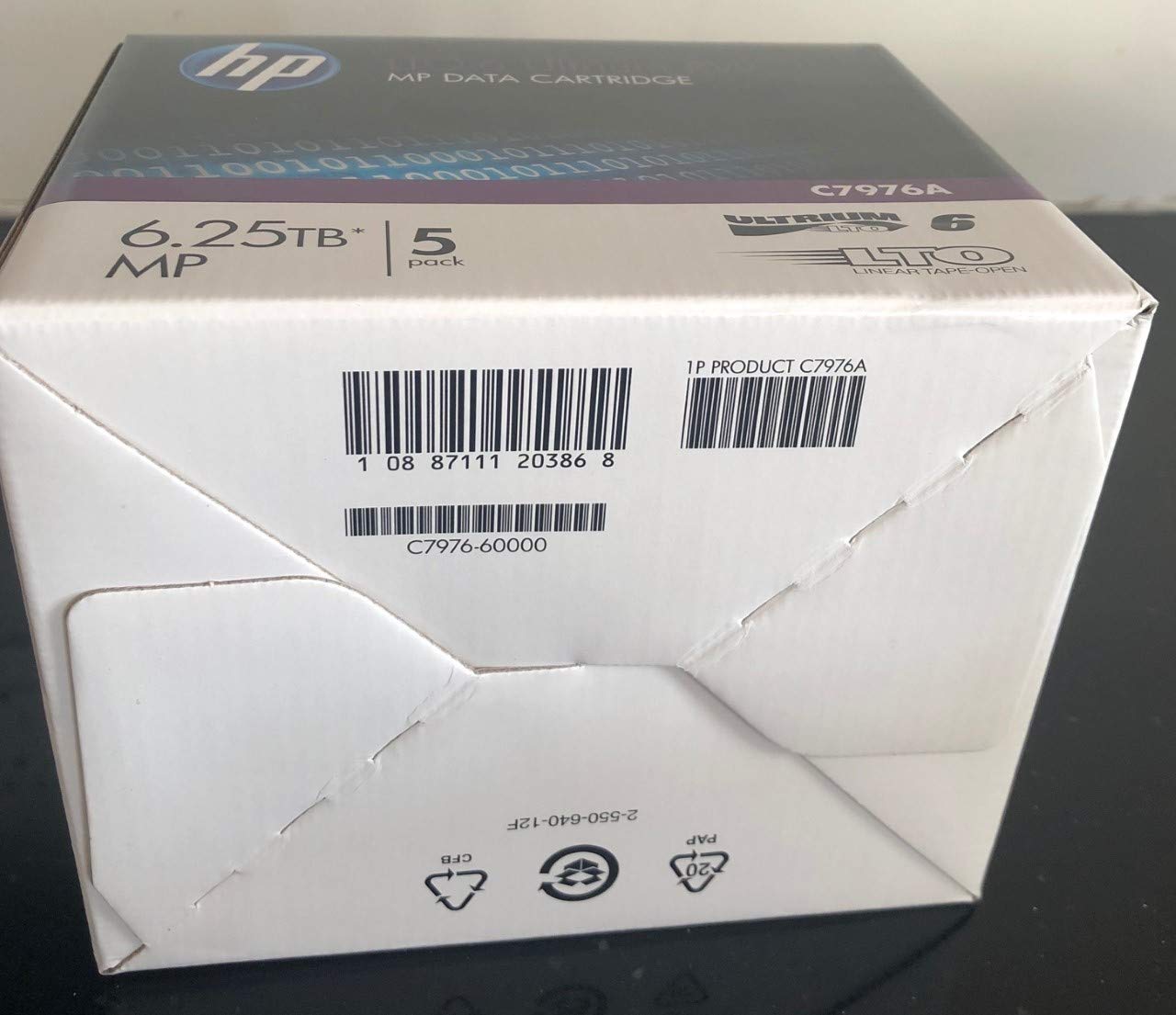 5 Pack HP C7976A LTO6 Data Tape 6.25TB (New) - High Capacity Backup Storage Solution for Enterprise Servers & Data Centers