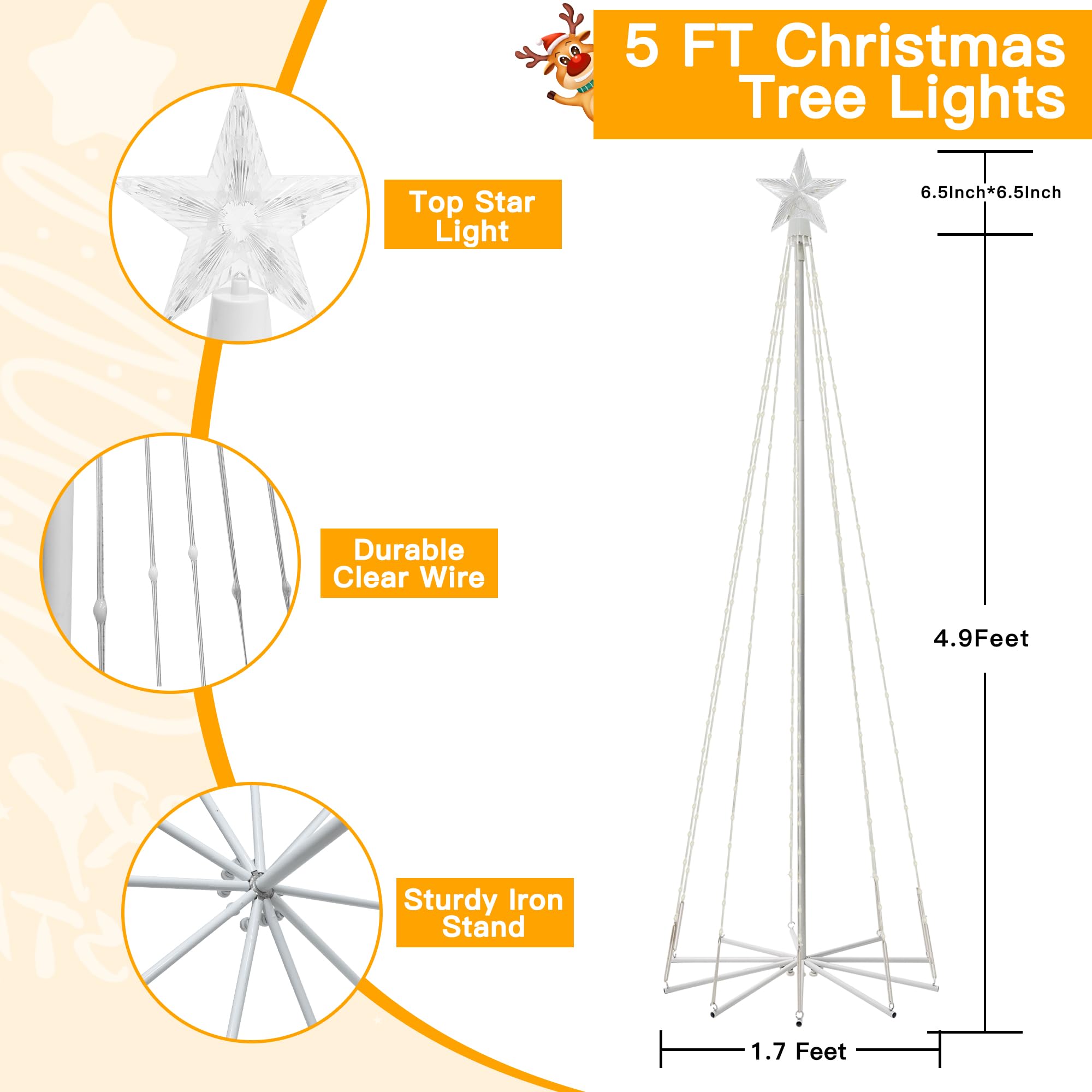 ShineShine 140 LED Christmas Tree Lights - Warm White Waterproof Outdoor/Indoor Holiday Decor with 8 Lighting Modes | Perfect for Xmas Tree, Yard, Porch & Home Decoration