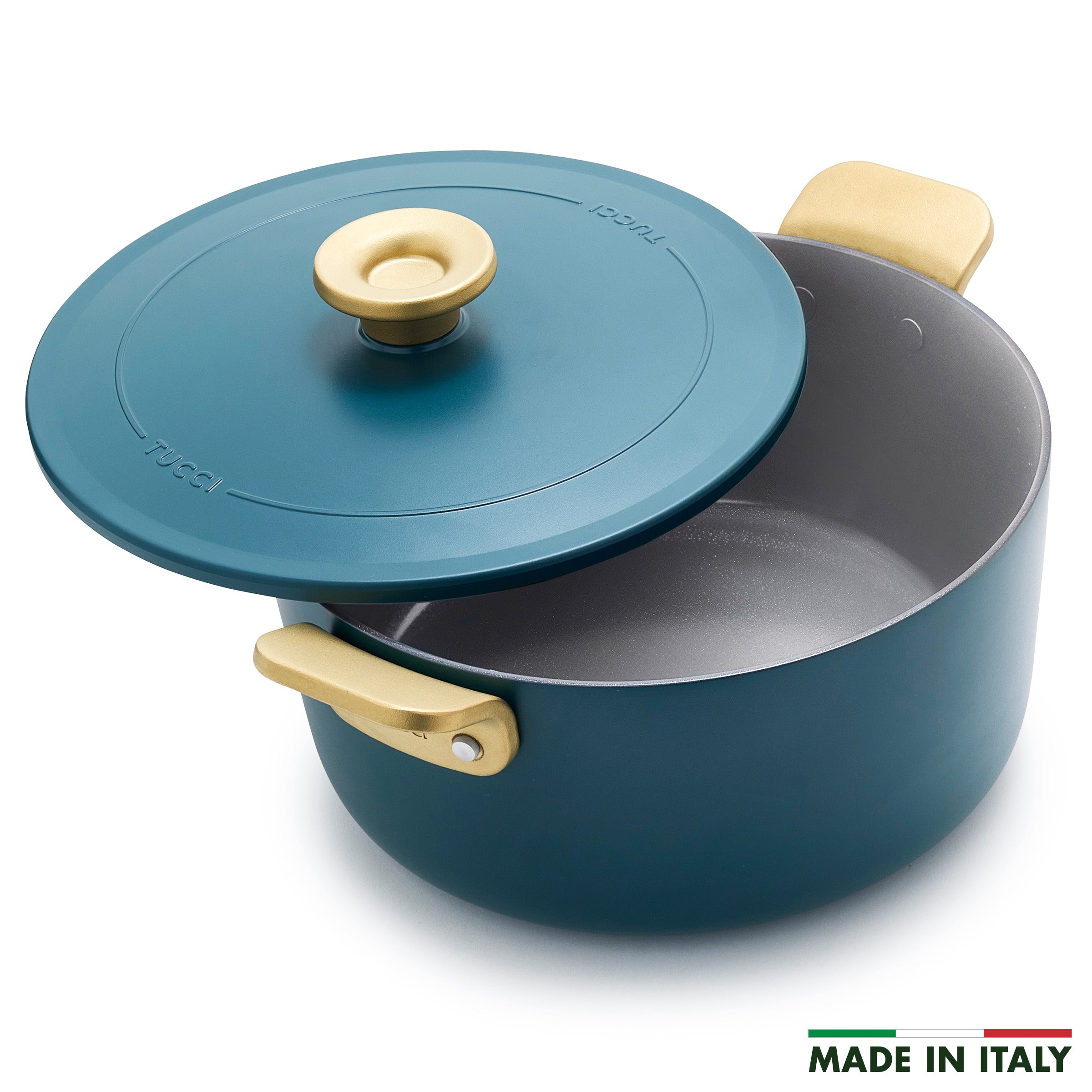 Stanley Tucci™ 6.5 Quart Ceramic Nonstick Dutch Oven with Lid - Venetian Teal | Heavy Duty Cast Iron Pot for Baking, Roasting & Slow Cooking | Oven & Stovetop Safe Up to 500°F