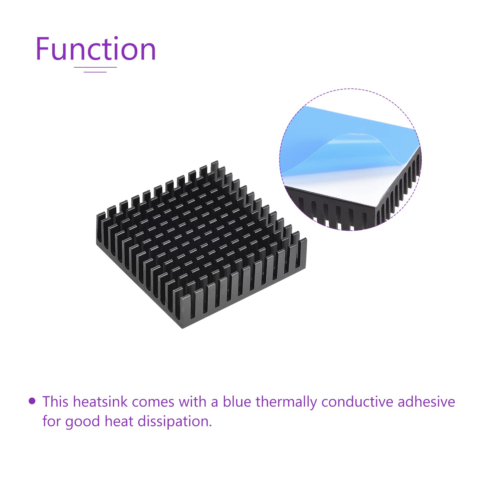 DMiotech 4 Pack 11x40x40mm Aluminum Alloy Heatsink with Thermal Paste - High Performance Cooling for 3D Printer Motherboard, Raspberry Pi, LED Circuits & DIY Electronics Projects