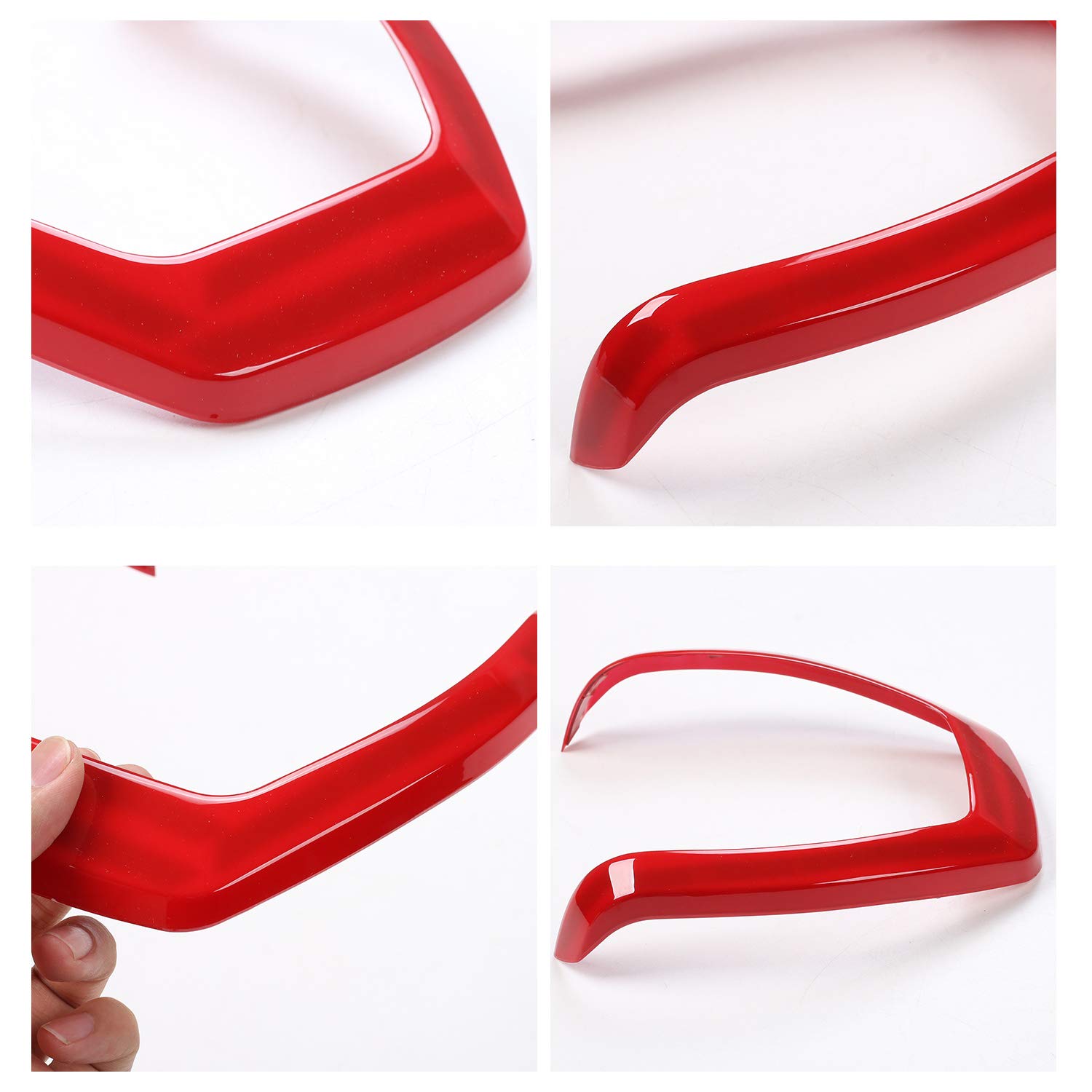 Premium Red Leather Steering Wheel Cover for Ford F150 2015-2020 - Custom Fit Interior Trim Accessory for Comfort & Style - Perfect for Daily Commute & Road Trips