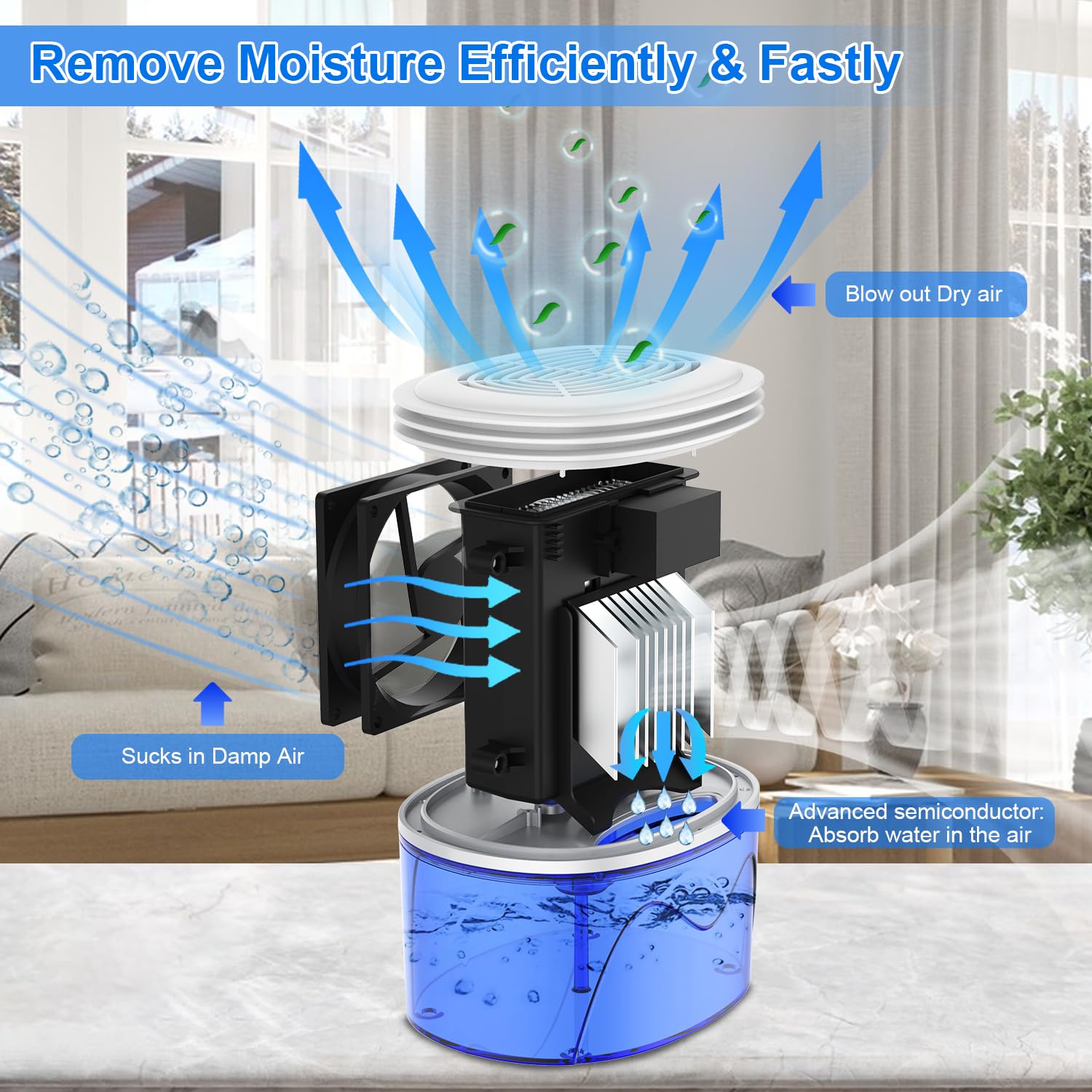 34 OZ Small Dehumidifier for Home - Auto Shut Off, Portable Mini Dehumidifier for Bedroom, Bathroom, Closet, Office, RV - Perfect for Moisture Control in Small Spaces