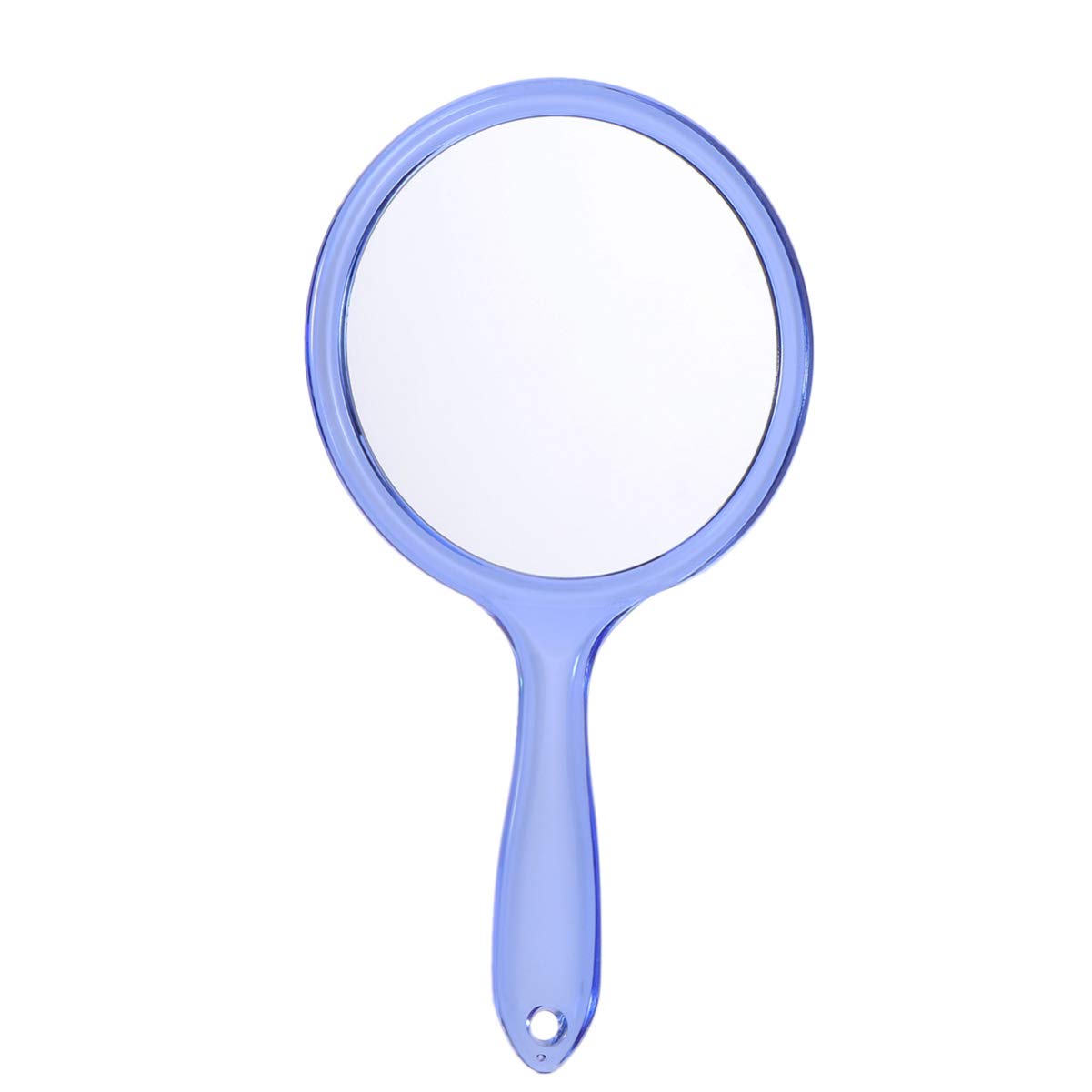 Leorx Handheld Mirror with Handle - Portable Makeup Mirror with Hook Hole for Bathroom, Bedroom, Salon & Travel - Blue Vanity Mirror for Makeup Application, Hair Styling & Grooming