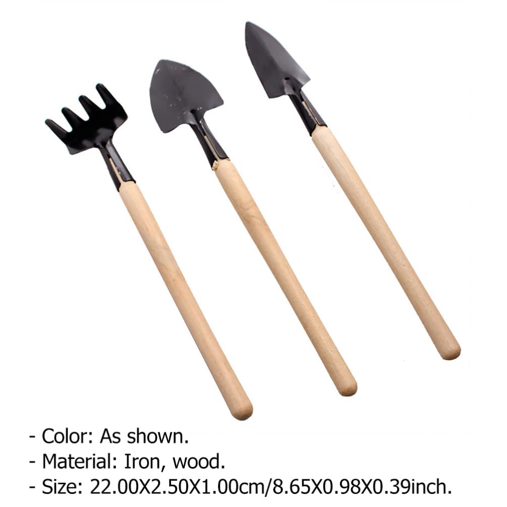 Baluue Mini Garden Tool Set with Wooden Handle - Small Hand Rake, Shovel & Planting Tools for Indoor Plants, Succulents & Herb Gardens | Perfect for Balcony Gardening, Home Planting & DIY Projects
