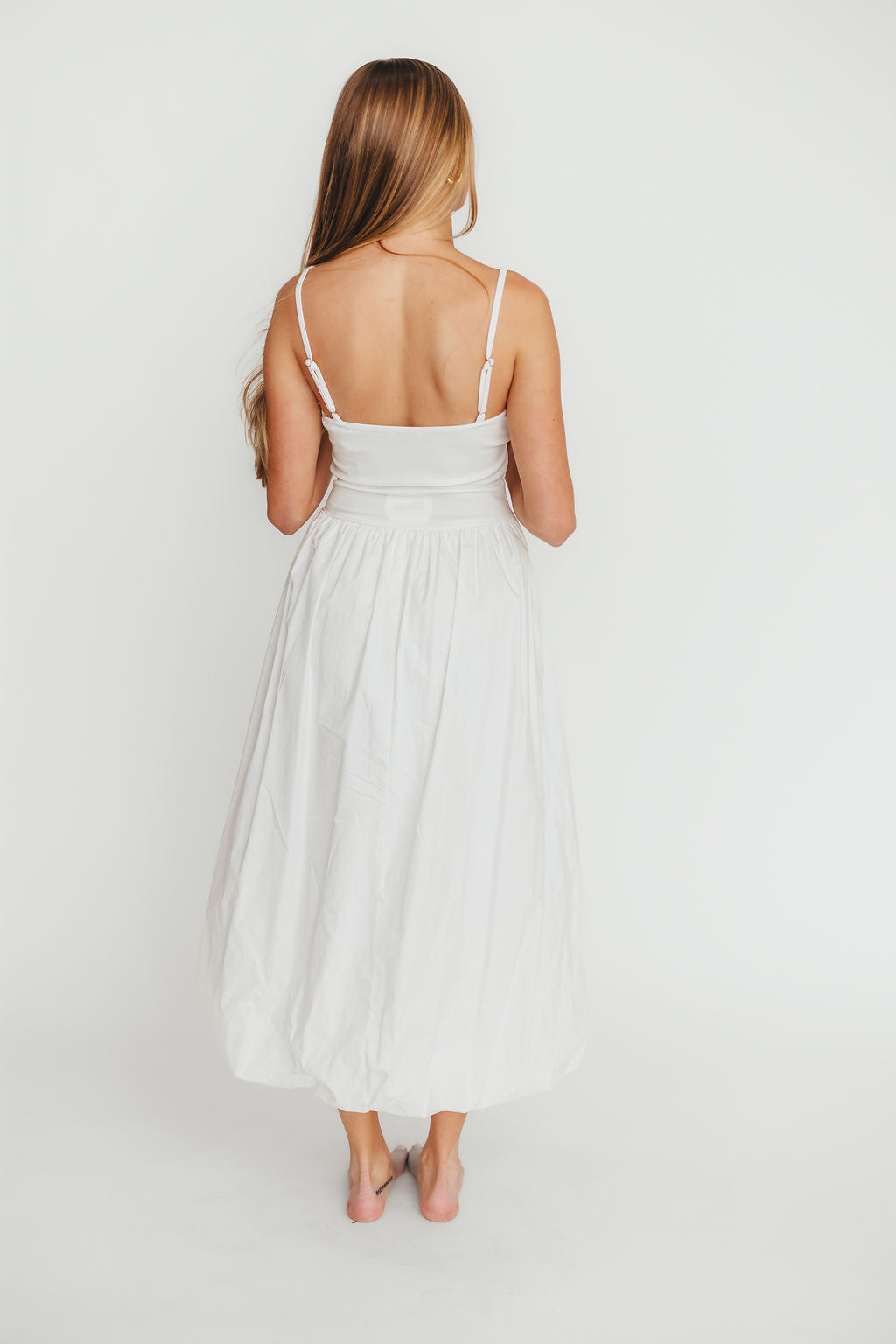 Marisol Off White Bubble Maxi Dress - Flowy Summer Beach Dress for Women, Perfect for Vacations, Weddings & Boho Chic Outfits
