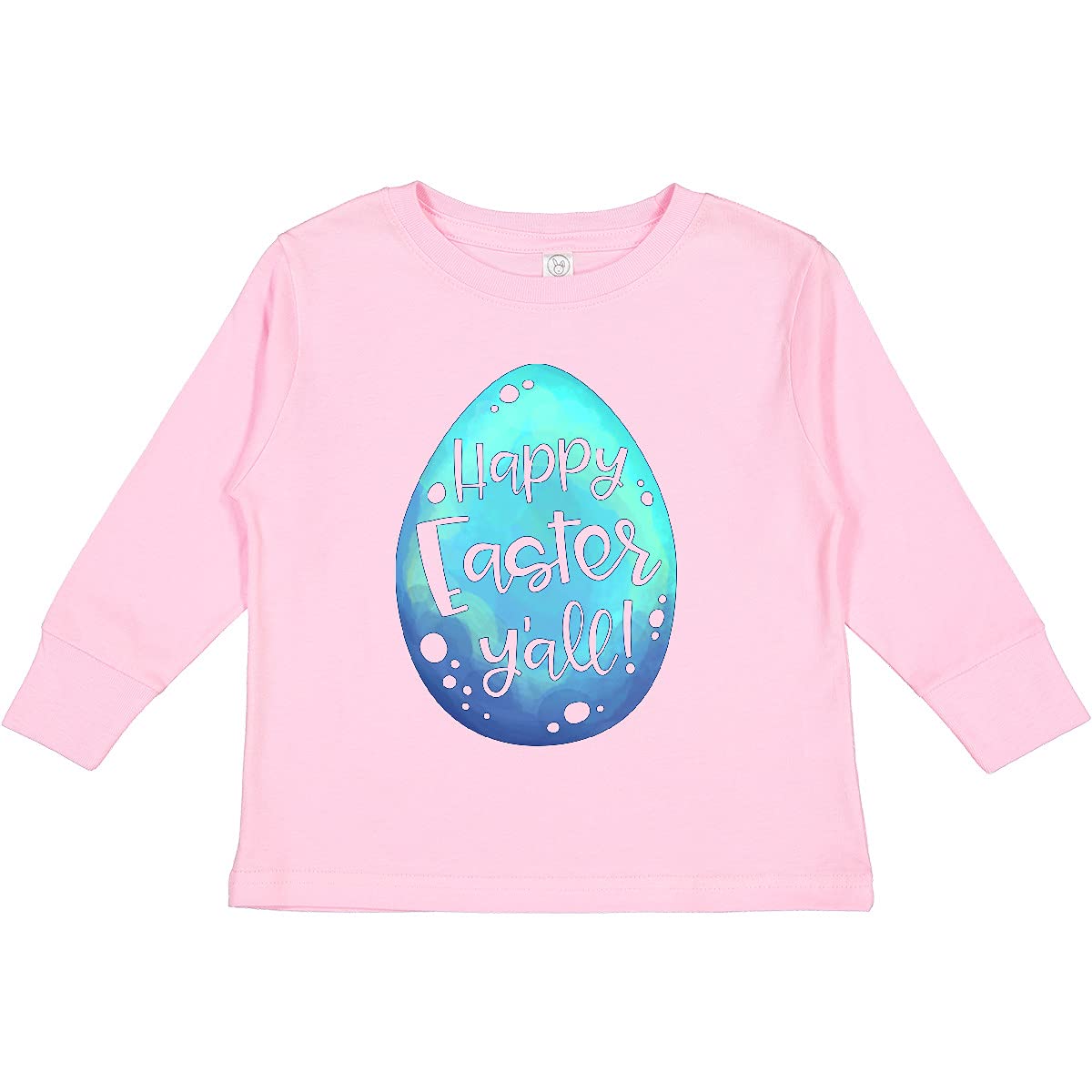 Inktastic Happy Easter Y'all Blue Easter Egg Toddler Long Sleeve T-Shirt - Cute Easter Outfit for Boys & Girls