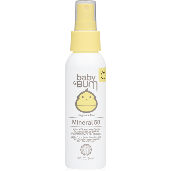 Baby Bum Mineral Sunscreen Spray SPF 50 - 3 oz | Natural & Reef-Safe Sun Protection for Babies & Kids | Perfect for Beach, Pool & Outdoor Activities