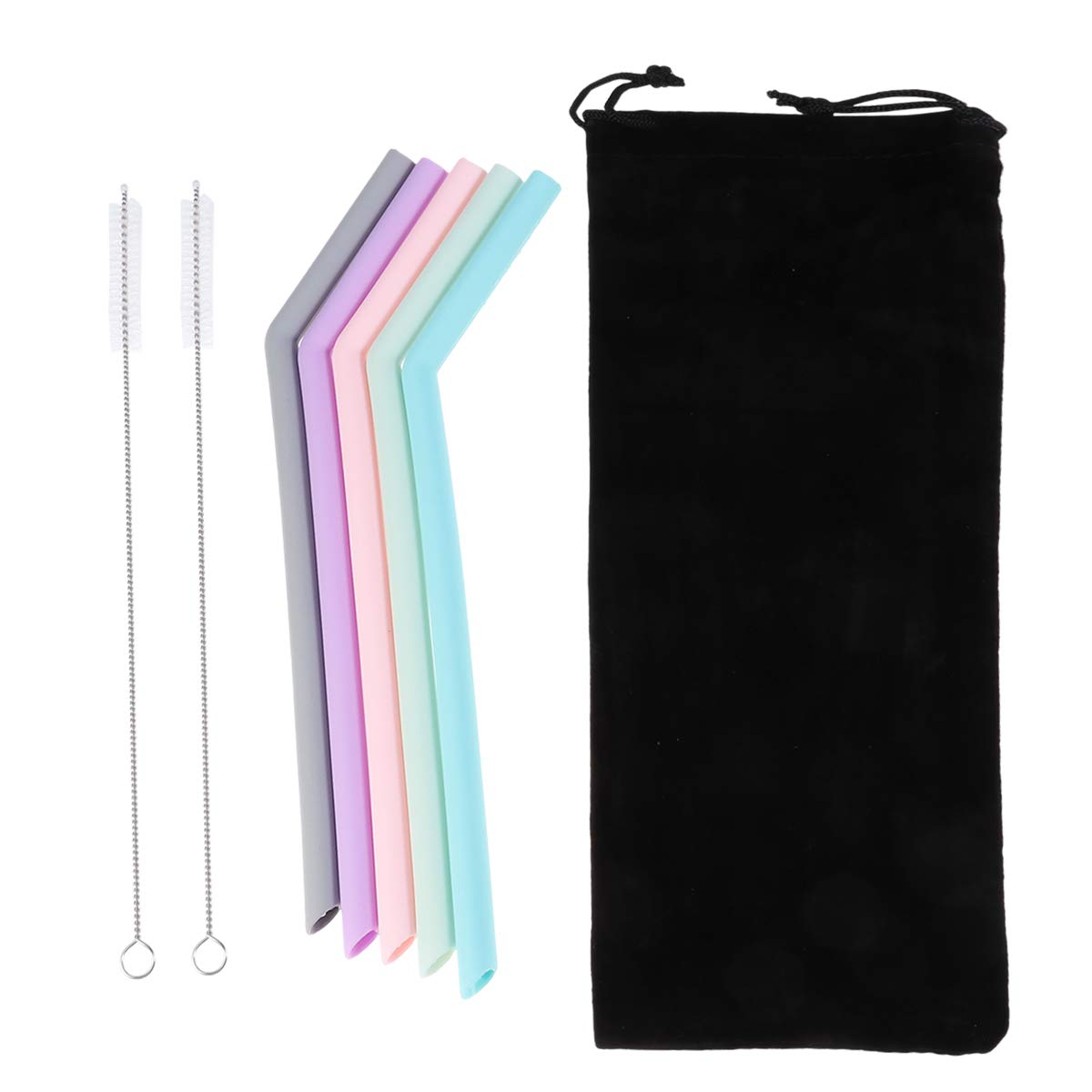 DOITOOL Reusable Silicone Straws - BPA-Free, Eco-Friendly Drinking Straws for Smoothies, Iced Coffee & Cocktails at Home or On-the-Go