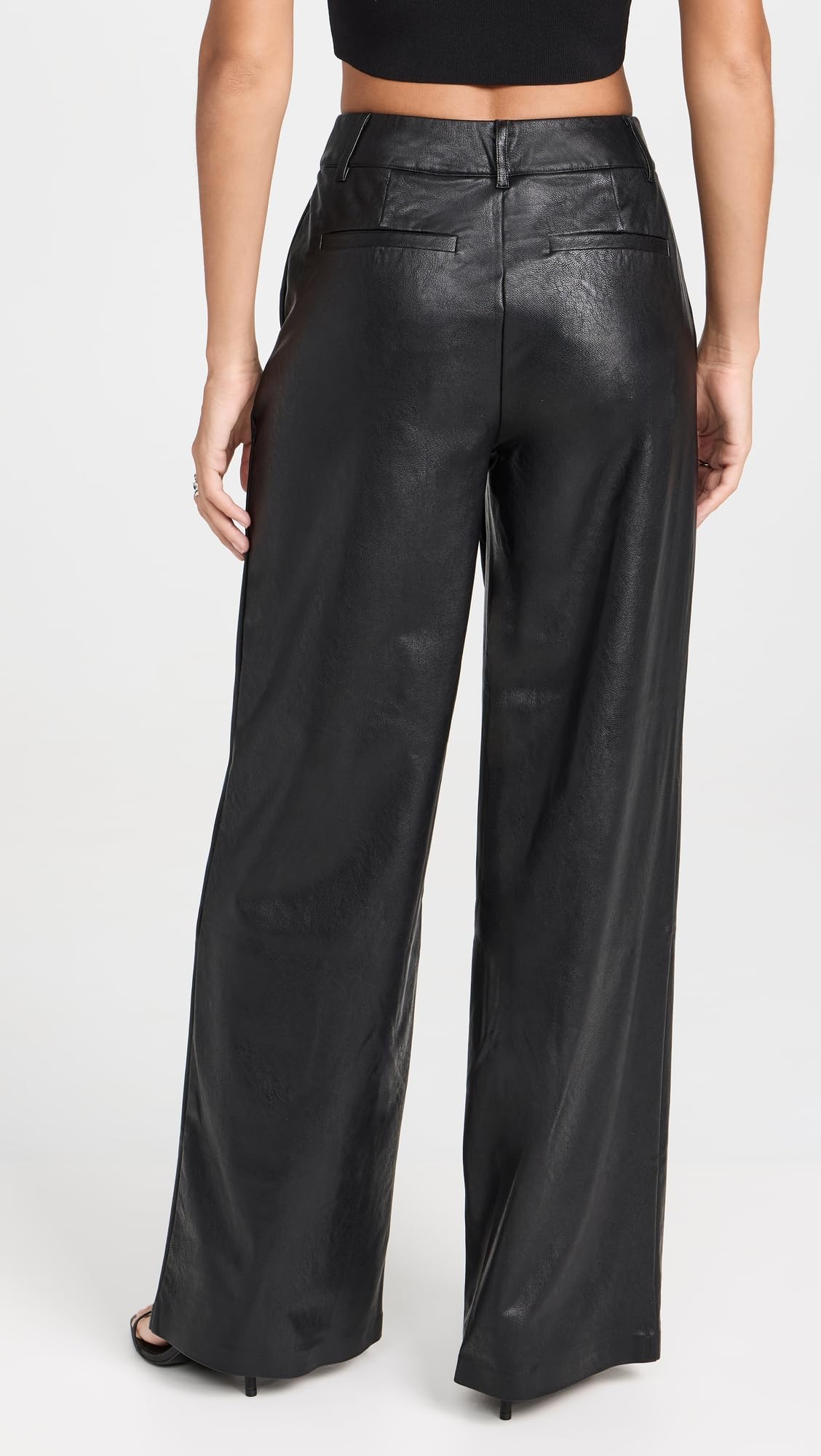Commando Women's Faux Leather Wide Leg Pants - Stylish High Waist Trousers for Work, Office & Casual Wear
