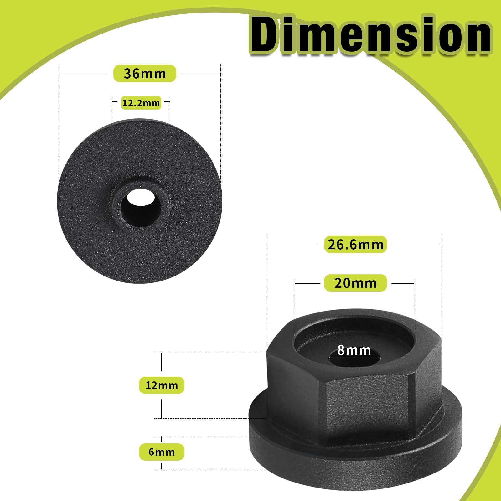 32 Pcs Hex Cap Nut Set - Outdoor Grade Hex-Head Washers & Screw Hardware Fasteners - Durable Stainless Steel Nuts and Bolts for Furniture, Machinery, and DIY Projects
