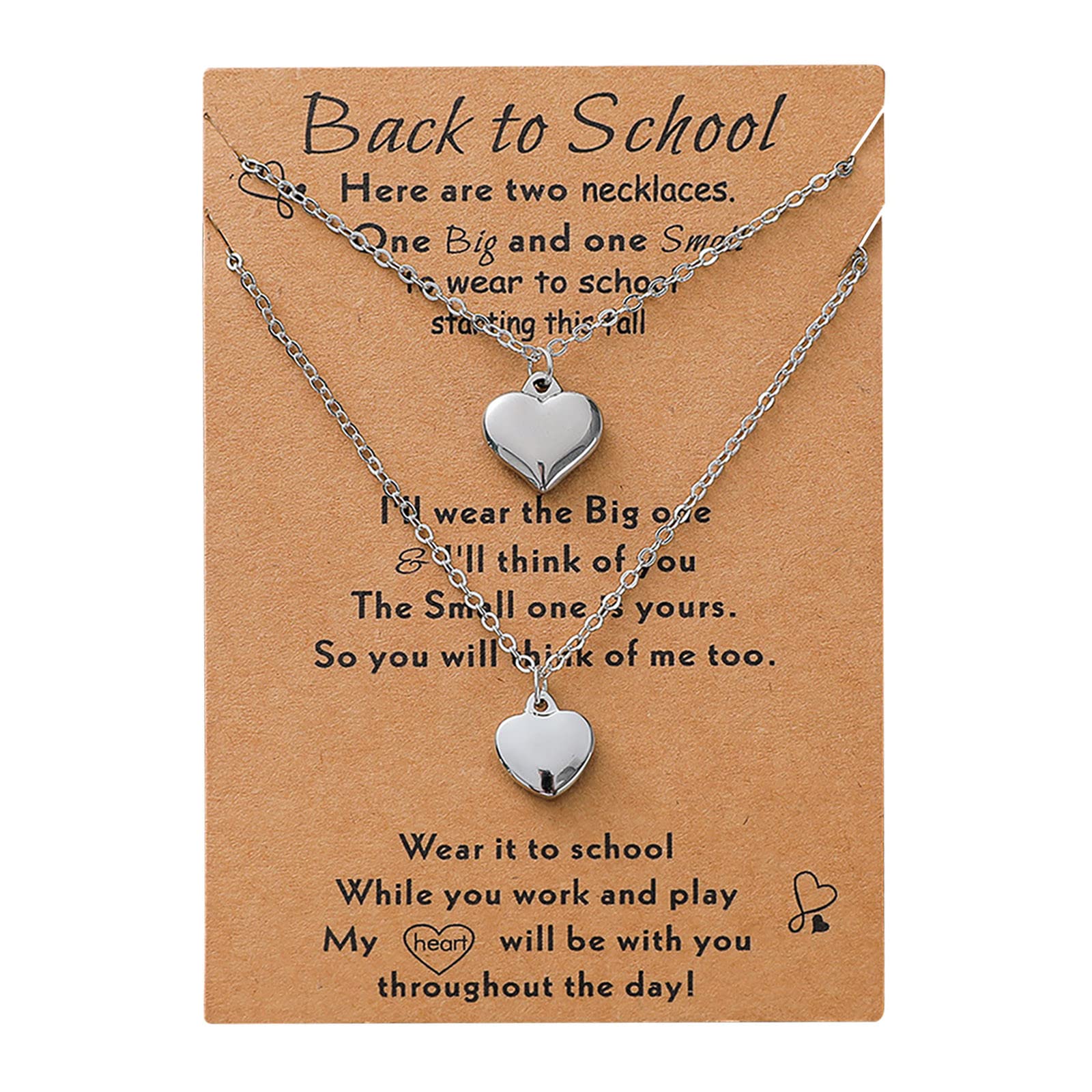 Heart Necklace Set for Women - Matching Mother Daughter Jewelry Gift for Mom, Ladies & Girls | Perfect for Mother's Day, Birthday & Special Occasions | One Size