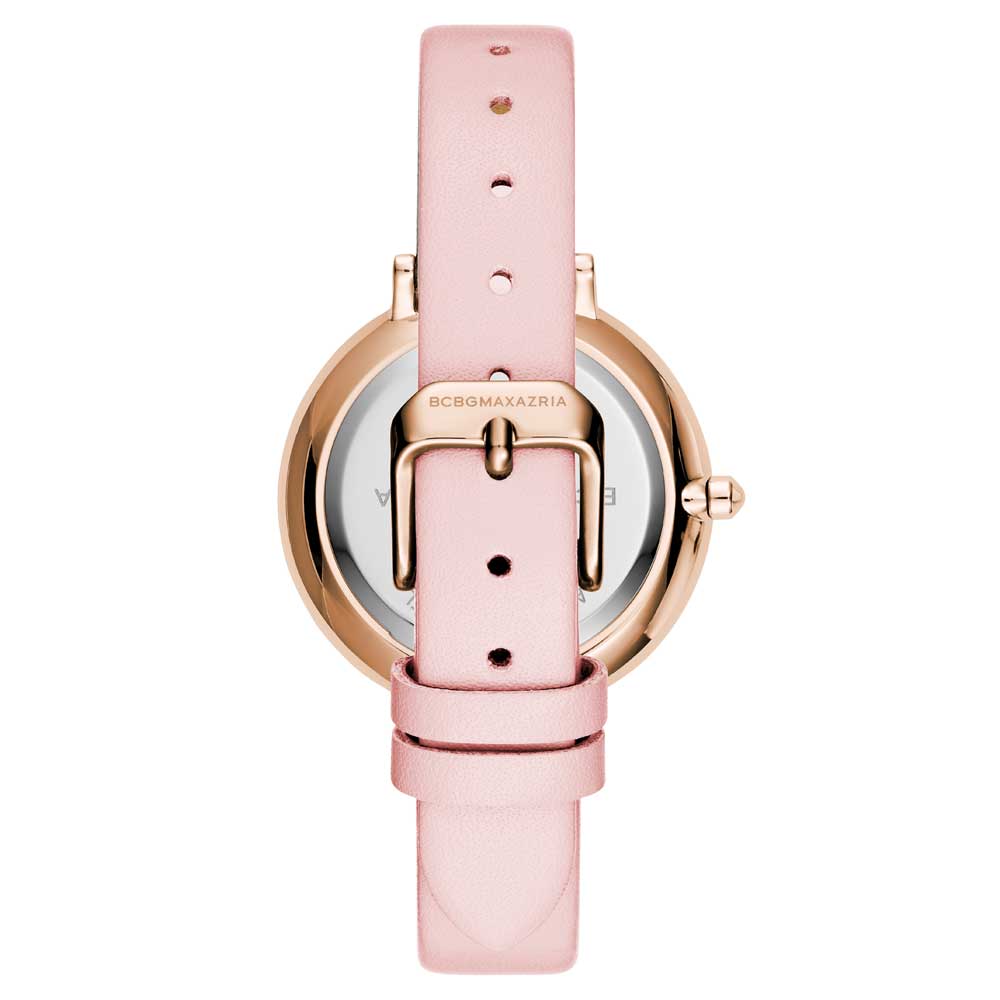 BCBGMAXAZRIA Women's Quartz Rose Gold Stainless Steel Watch with Pink Leather Strap BG50668002 - Elegant Dress Watch for Office, Party & Special Occasions