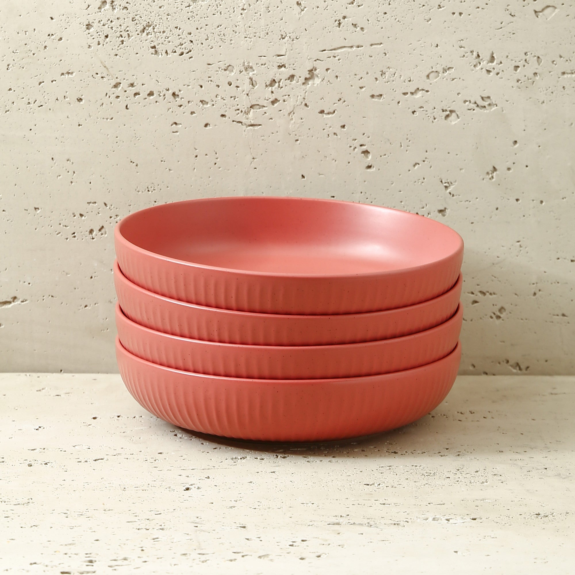 Logan Stoneware Bowl - Handcrafted Terracotta Clay Serving Bowl for Soup, Salad & Pasta | Durable & Microwave Safe | Perfect for Home Dining & Entertaining