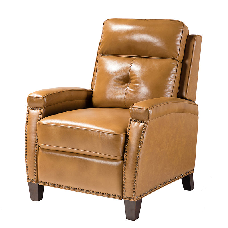 Demetria Genuine Leather Recliner Chair - Premium Brown Top Grain Leather Power Lift Recliner for Living Room, Home Theater & Office - Ergonomic Comfort with USB Charging & Cup Holders