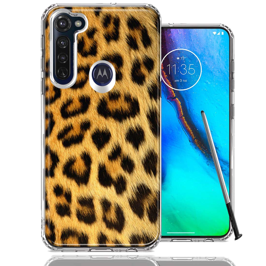 Motorola Moto G Stylus Case - Leopard Print Dual Layer Cover for Protection & Style