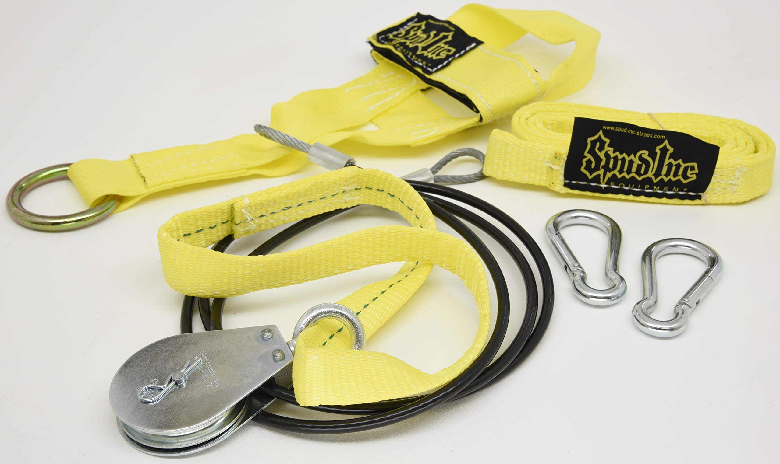 Spud Low Econo Pulley Seated Row Machine Cable Attachment - Compatible with Olympic Weight Plates (Yellow) | Perfect for Home Gym Strength Training & Cable Machine Workouts