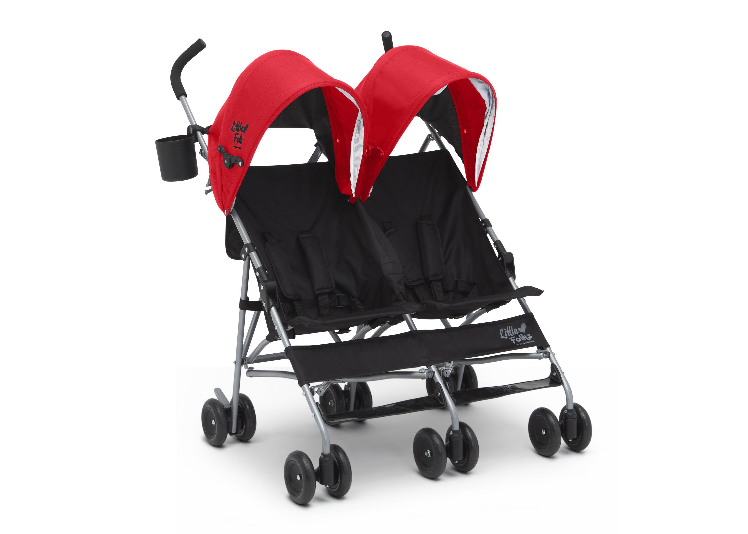 Olympia Side by Side Double Stroller for Twins - Lightweight Compact Foldable Baby Stroller with Canopy & Storage Basket - Perfect for Shopping, Travel & Outdoor Walks