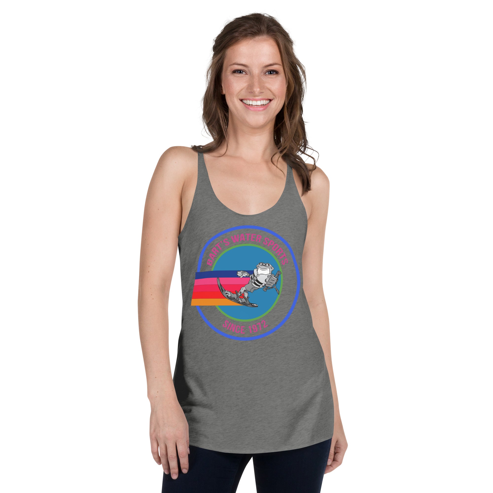 Frog Slalom Ski Racerback Tank Top for Women & Men - Quick-Dry Performance Shirt for Water Sports & Wakeboarding - Bart's Water Sports