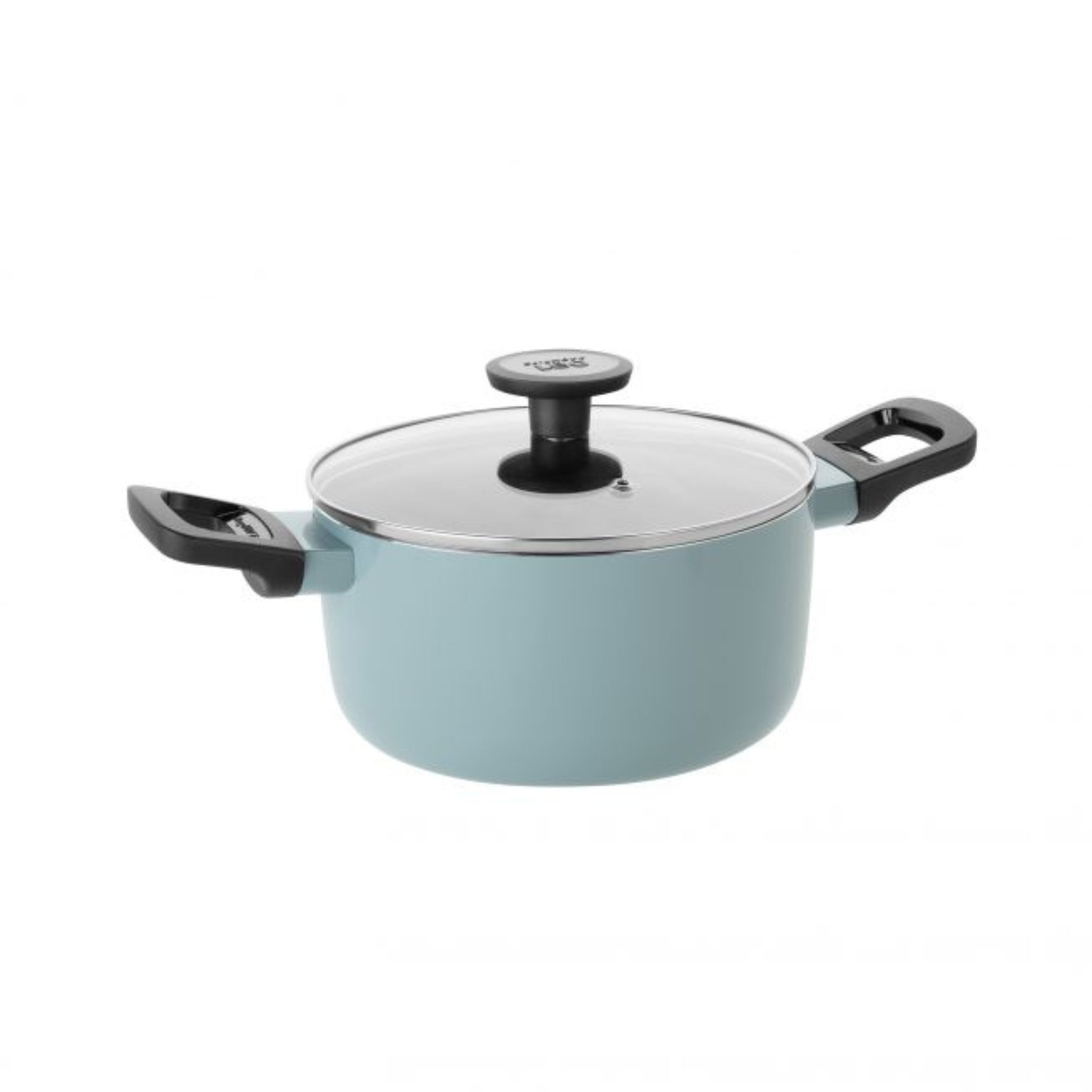 BergHOFF Slate Non-Stick Aluminum Stockpot 8-Quart with Glass Lid - Perfect for Soups, Stews & Family Cooking
