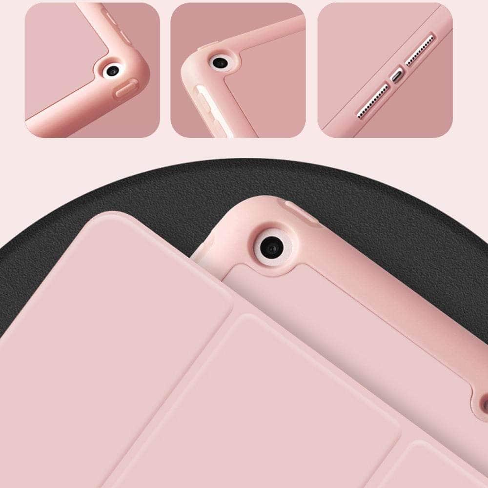 Apple iPad 10.2 (7th/8th Generation) Slim Tri-Fold PU Leather Smart Cover with Pencil Holder - Perfect for Work, School & Creative Projects