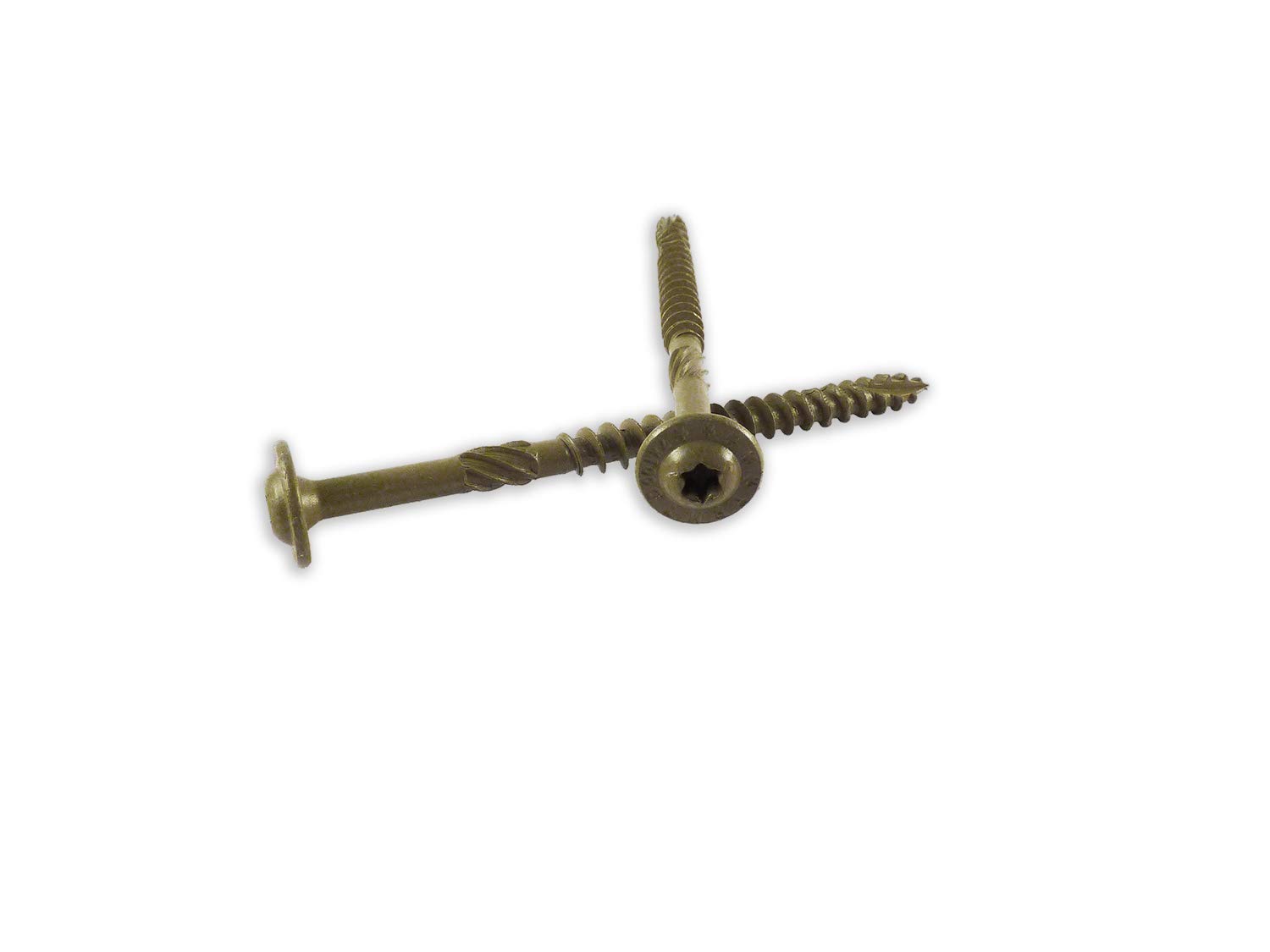 ST516X312B 5/16-Inch x 3-1/2-Inch Exterior Wood Screws with Round Washer Head - 250-Pack Gold Zinc Coated - Perfect for Decking, Fencing & Outdoor Wood Projects