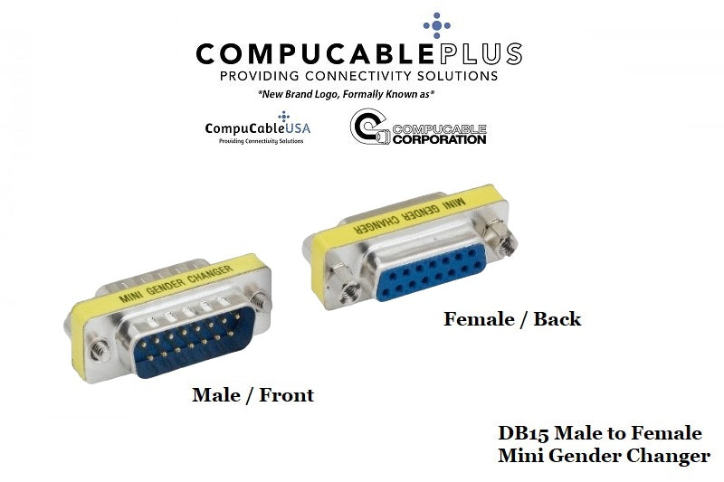 DB15 Male to Female D-Sub Serial Mini Gender Changer Coupler Adapter (6-Pack) - Perfect for Computer, Monitor & Industrial Equipment Connections