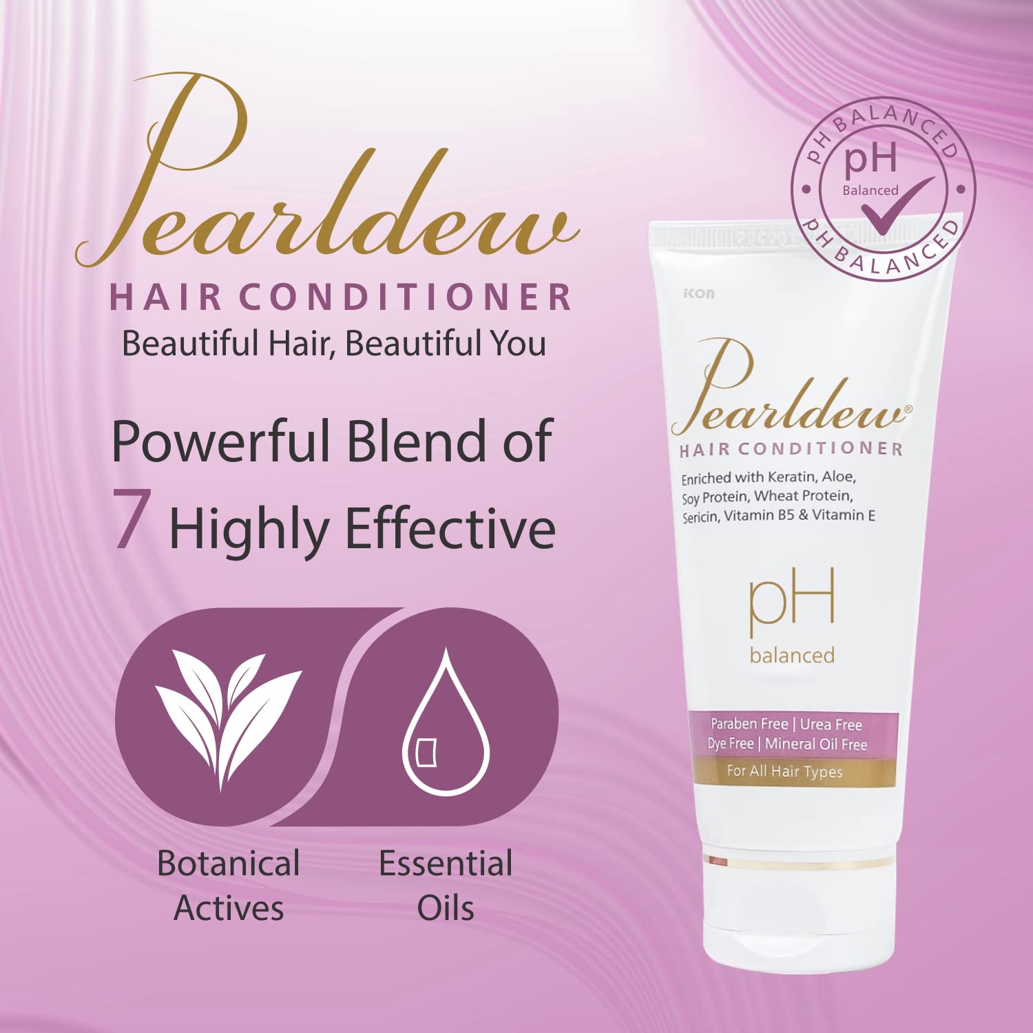 Pearldew Keratin & Aloe Vera Hair Conditioner 100ml - Sulfate & Paraben Free, Soy Protein Enriched for Deep Hydration & Repair - Perfect for Dry, Damaged Hair at Home or Salon Use