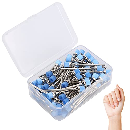 Professional Nail Drill Bit Cleaning Brush & 100pcs Drill Bits Set with Clear Storage Box - Salon & Home Manicure Pedicure Kit (Blue) - Perfect for Nail Art, Acrylics & Gel Extensions