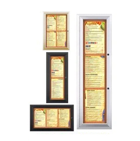 **Lockable Outdoor Menu Cases - 7 Sizes for 8.5
