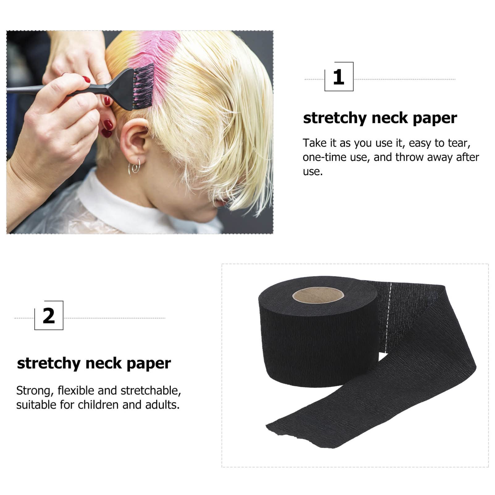 Barber Neck Strips - 4 Rolls Soft Stretchy Absorbent Hair Cutting Neck Paper Wraps for Professional Salon & Home Haircuts | Disposable Barber Neck Protection for Clean & Hygienic Grooming Services