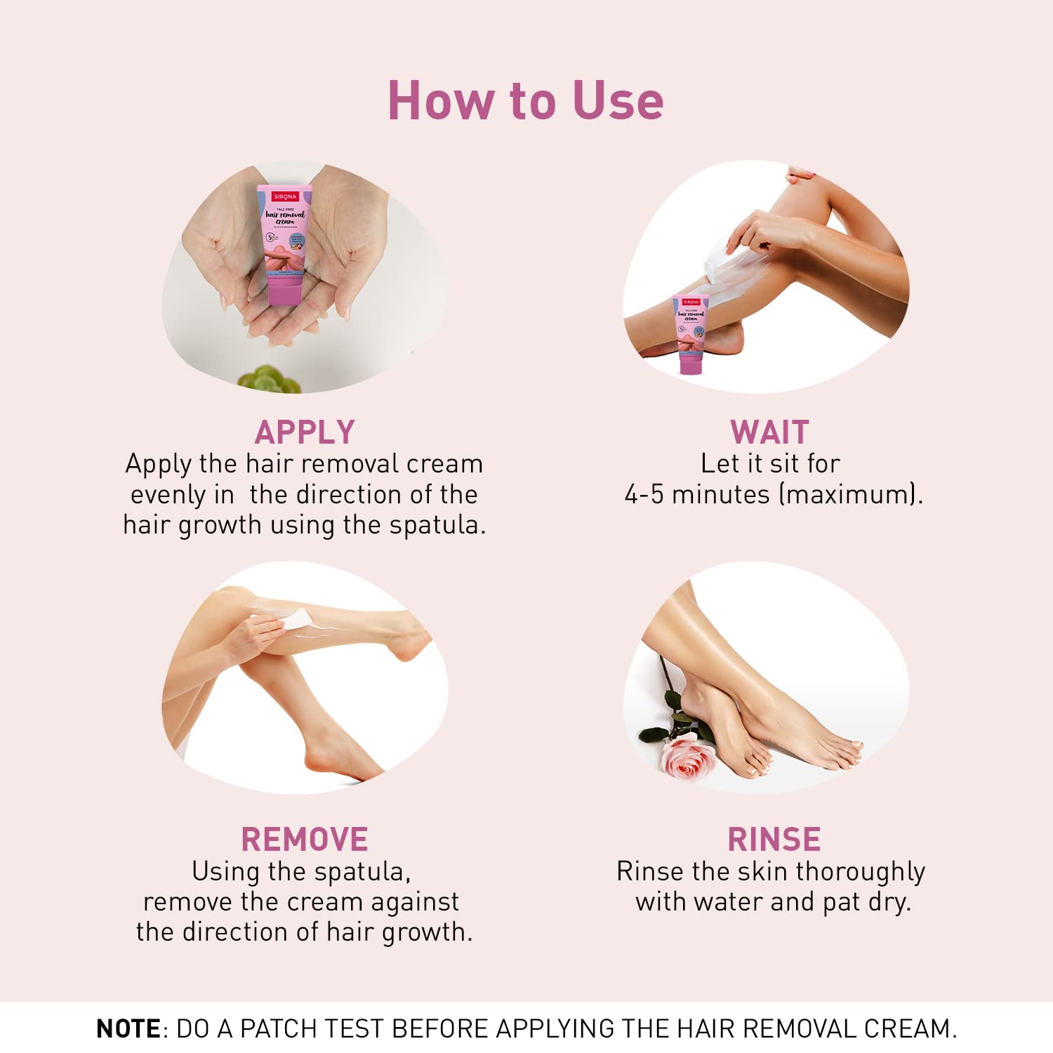 Sirona Hair Removal Cream for Women - Bikini, Underarm & Legs - Dermatologist Tested for Dry & Sensitive Skin - 50g (Pack of 2) - Gentle & Effective Hair Removal for Smooth Skin at Home or Salon
