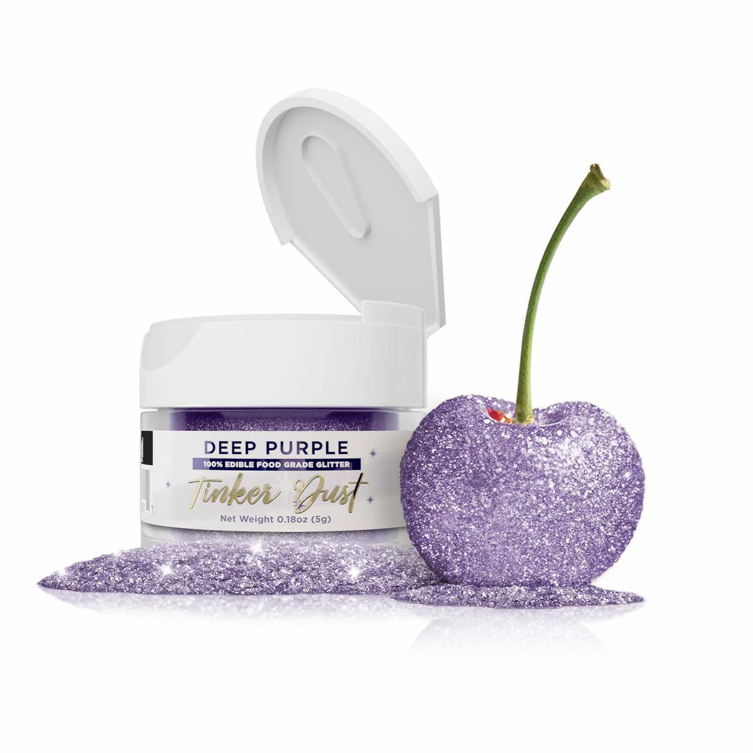 Deep Purple Edible Glitter for Baking & Cake Decorating - Tinker Dust® 5g | Vegan, FDA Approved | Perfect for Cupcakes, Cookies, Drinks & DIY Crafts