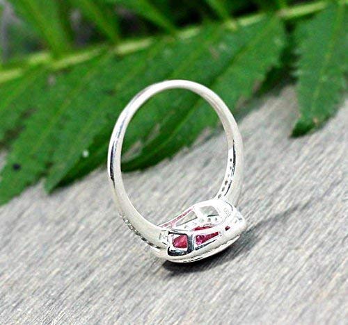 Handmade 925 Sterling Silver Solitaire Ruby Gemstone Ring - Cushion Cut Designer Jewelry for Women, Perfect for Engagement, Wedding & Special Occasions