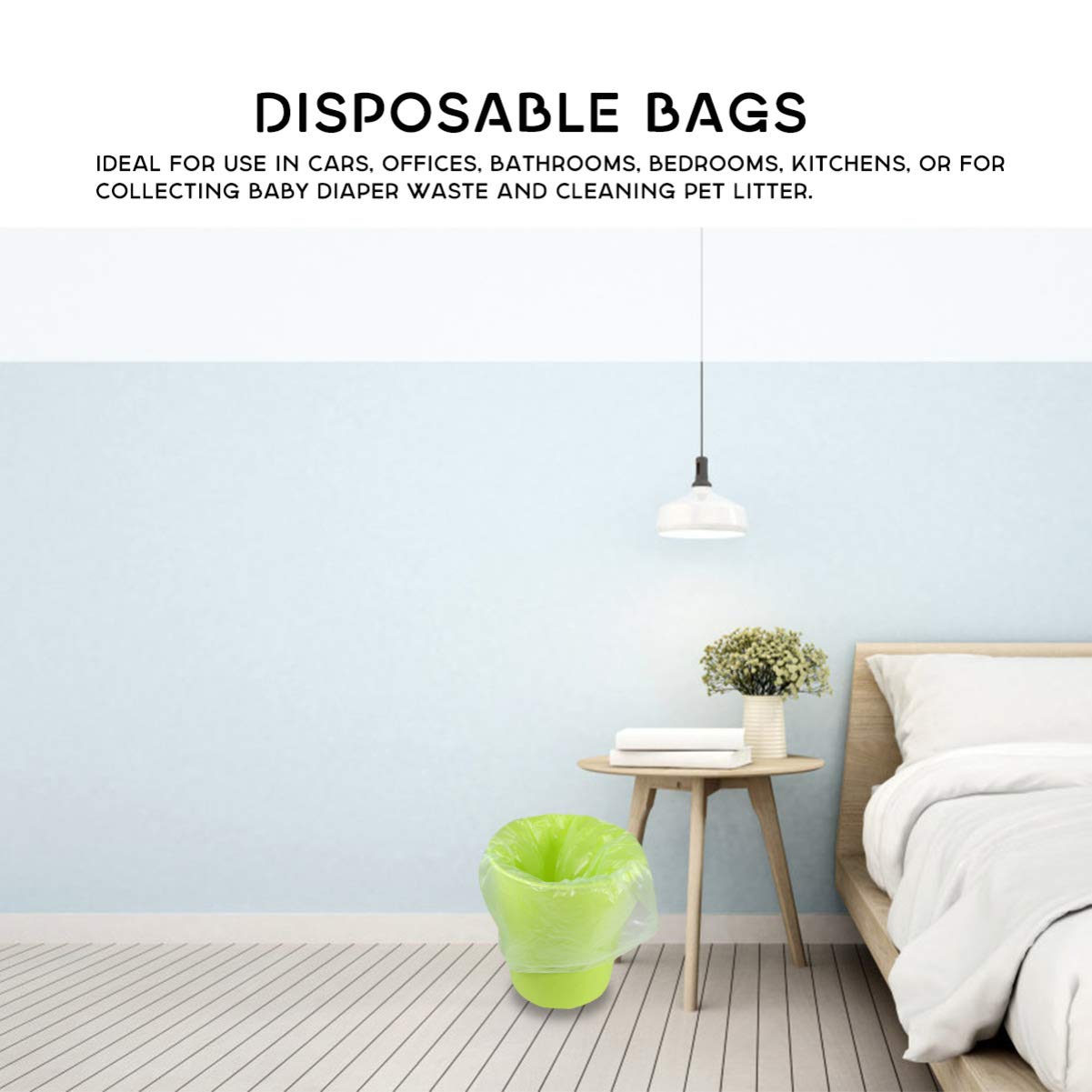 EXCEART 100-Pack Small Trash Bags 4 Gallon - Black Disposable Wastebasket Liners for Kitchen, Office, Dorm, Bathroom & Car - Heavy Duty Plastic Garbage Bags for Daily Use & Travel