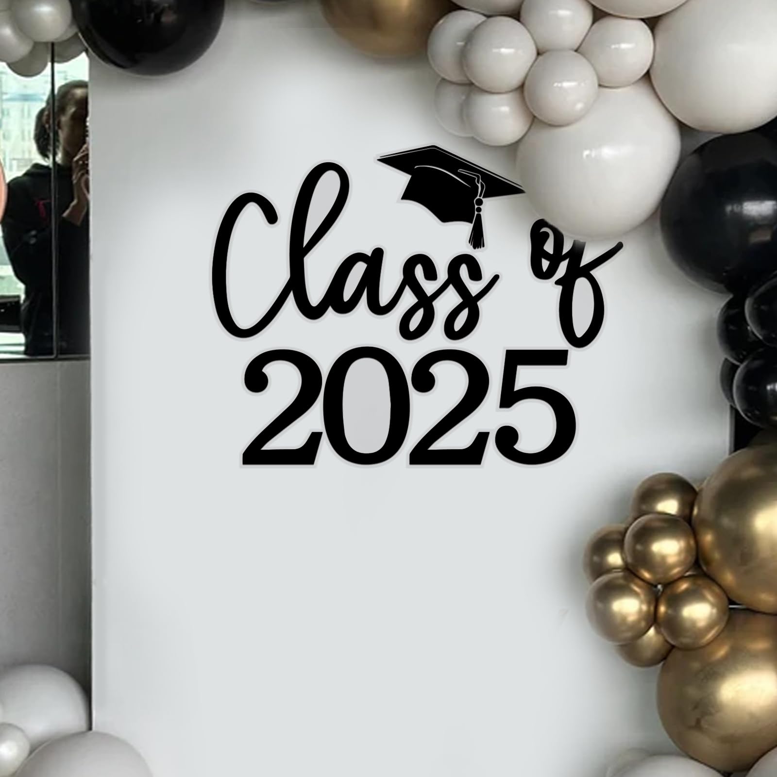 Class of 2025 Graduation Decal - Vinyl Balloon Arch Sign for Grad Party Decorations | Congrats Grad Party Supplies | Perfect for Class of 2025 Events, School Celebrations & Photo Backdrops