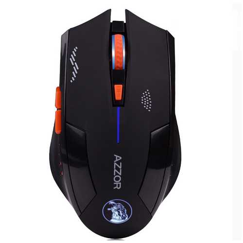 Azzor Wireless Gaming Mouse 2400DPI 2.4GHz Ergonomic Rechargeable Silent Laser Mouse for PC Laptop - Perfect for Office Work, Gaming & Travel Use