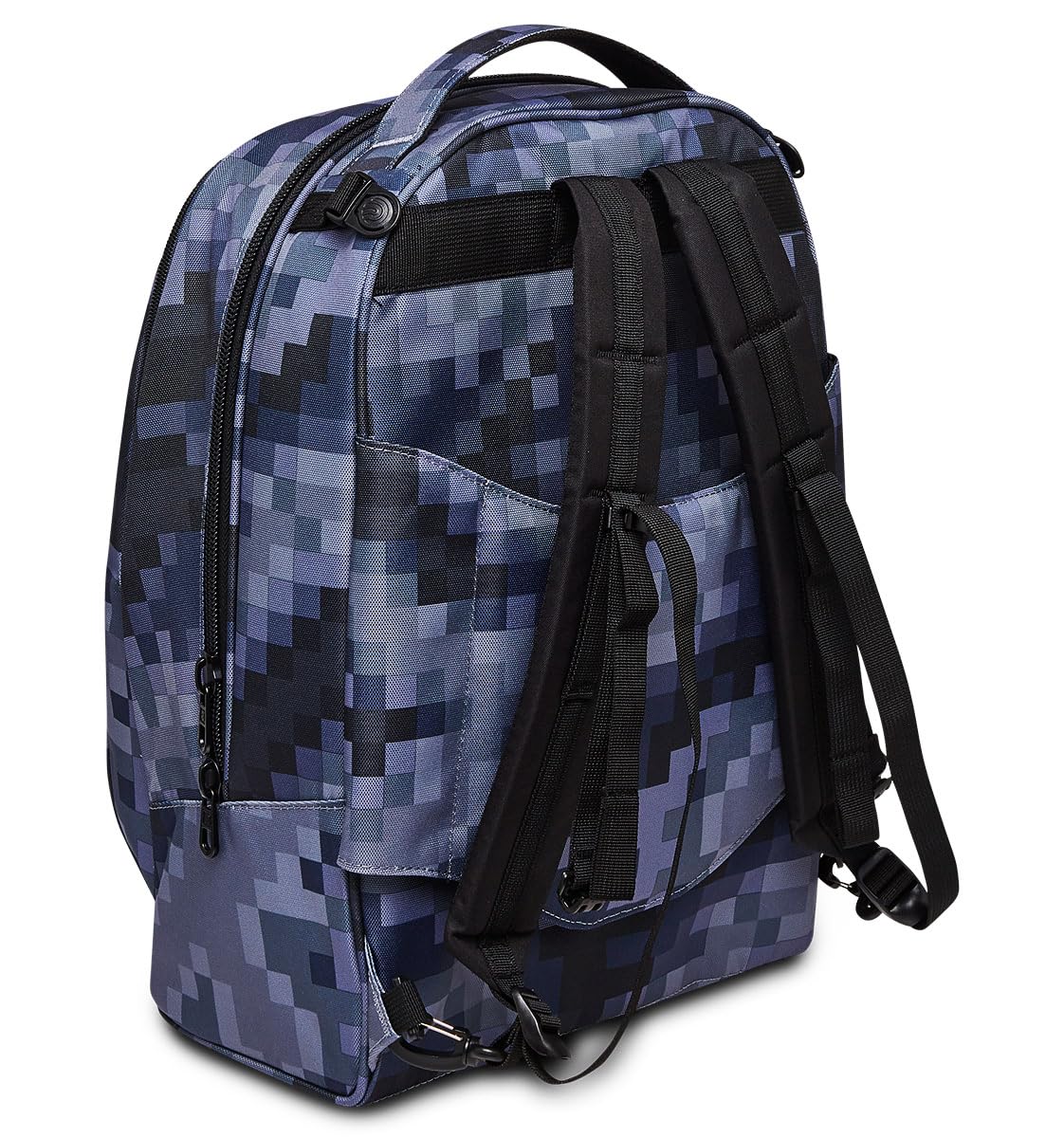 Invicta Detachable 3-in-1 School Backpack with Wheels - Blue Pixel Camo Design, Laptop Compartment - Convertible Trolley Backpack for Kids & Teens - Perfect for School, Travel & Daily Commute