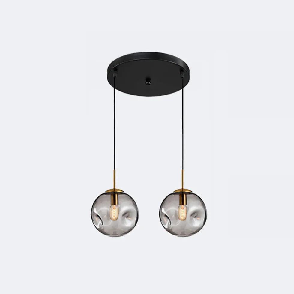 Modern Spherical Glass Bubble Pendant Light - Elegant Ceiling Lighting for Living Room, Bedroom, and Dining Room Decor