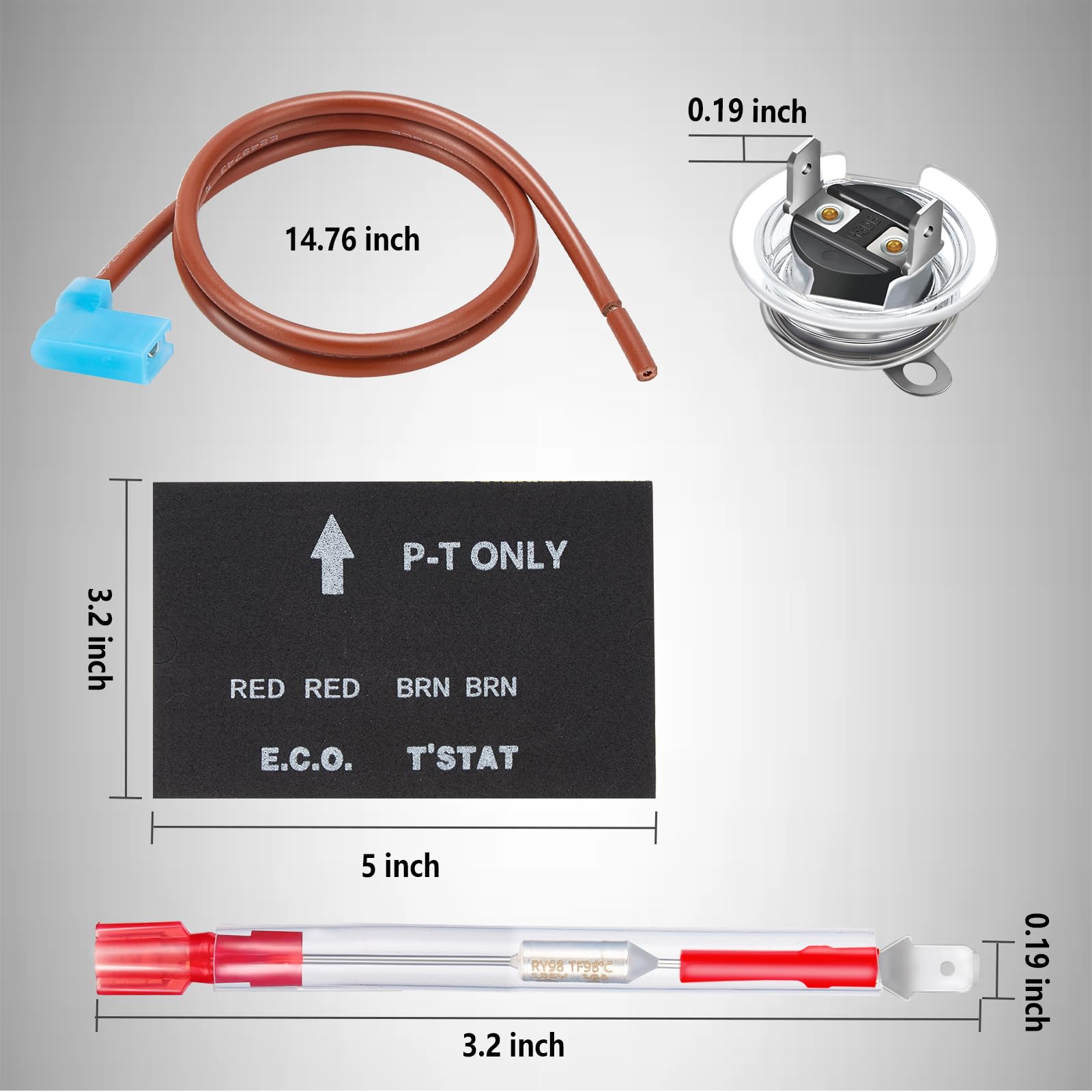 WELSPO RV Water Heater Thermal Cutoff Kit with ECO Thermostat Assembly - UL Listed Replacement for Atwood 91447 & 93866-RV (6-Piece Set) - Perfect for RV Water Heater Repair & Maintenance