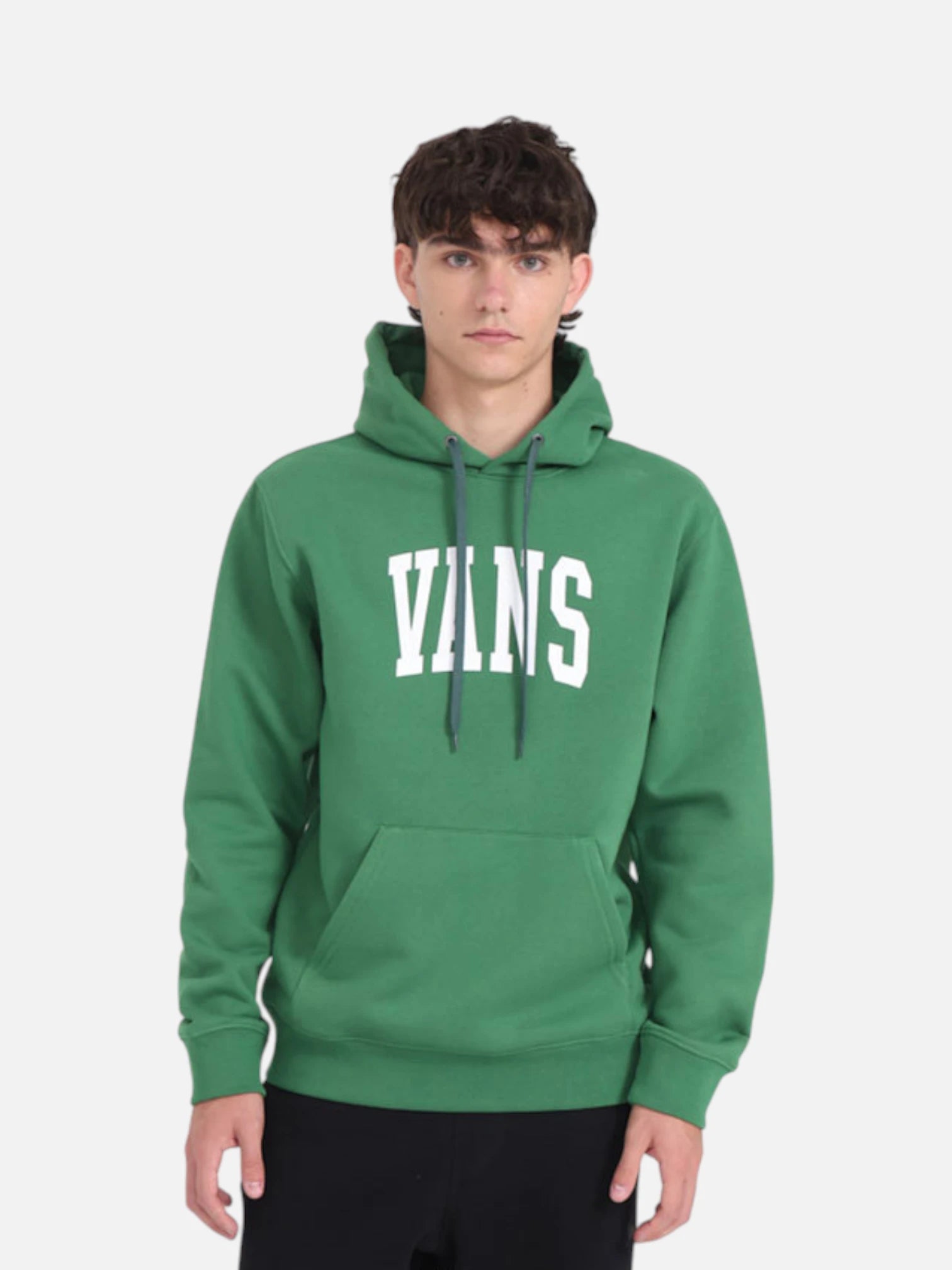 Vans Classic Arch Logo Hoodie - Green Cotton Pullover for Men & Women | Casual Streetwear for Everyday Comfort & Style