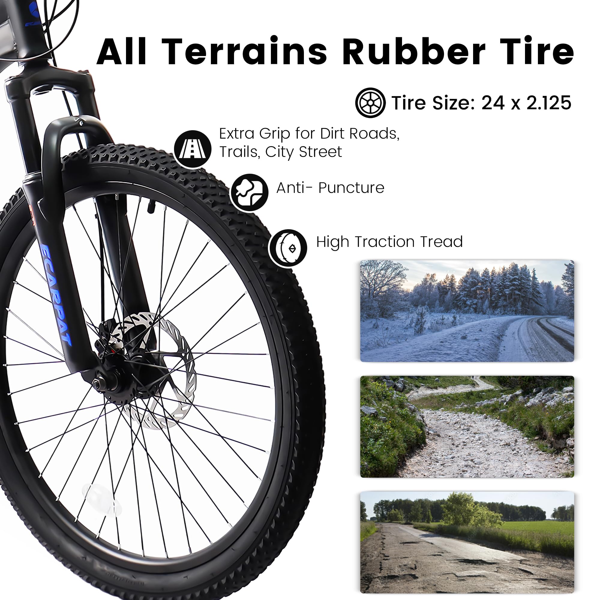 24 Inch Full Suspension Mountain Bike for Adults - Lightweight Aluminum Frame, Hydraulic Disc Brakes - Perfect for Trail Riding & Off-Road Adventures