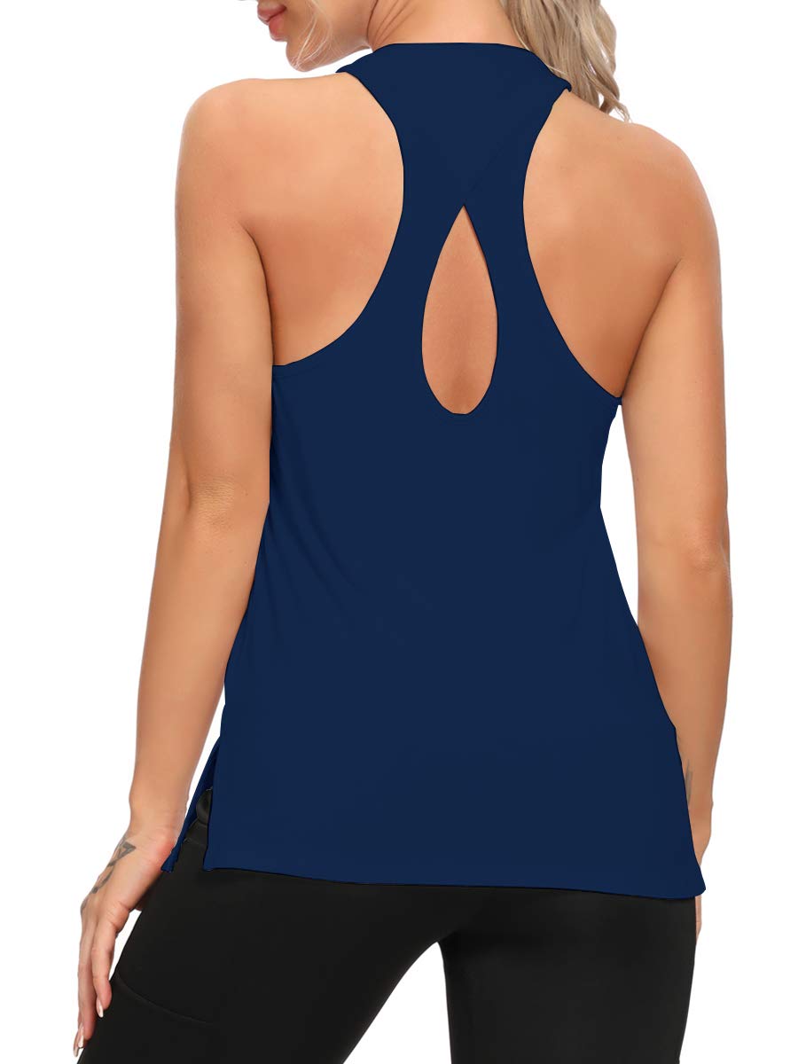 Women's Racerback Tank Tops - Breathable Yoga Workout Shirts with Keyhole Design for Gym, Running & Sports | Perfect for Fitness, Pilates & Summer Activewear