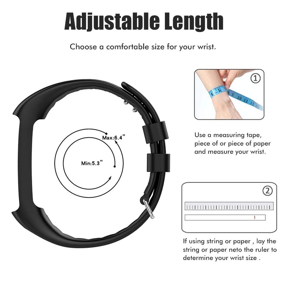 Premium Silicone Watch Bands Replacement for Polar A360 & A370 - Soft, Comfortable & Durable Watch Strap - Ideal for Fitness Tracking, Workouts & Everyday Wear