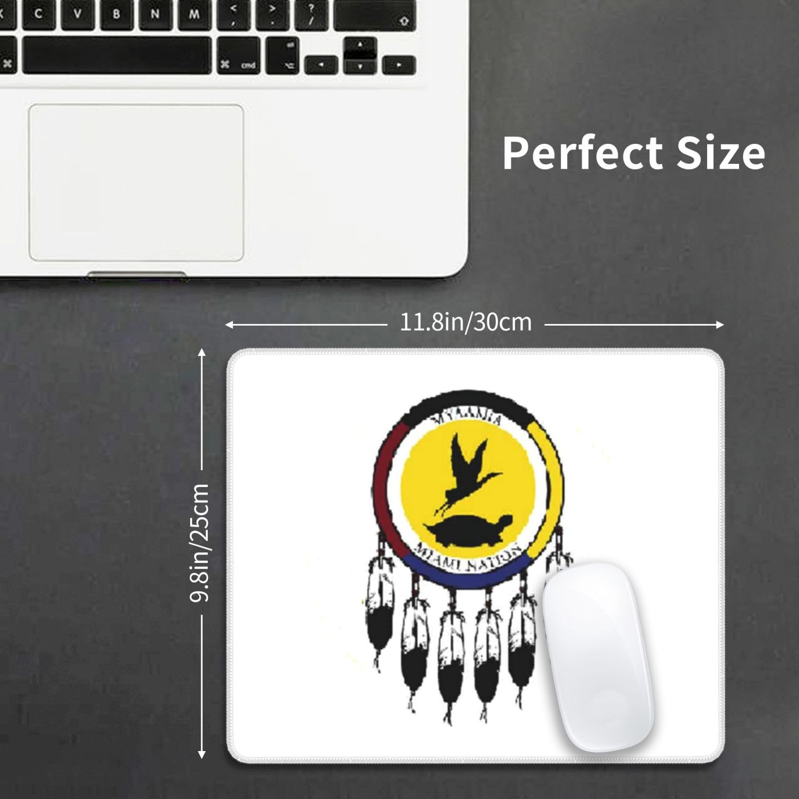 SIYTUAU Miami Nation Flag Mouse Pad - 10x12 Inch Non-Slip Rubber Gaming Mousepad for Laptop & Office Use - Waterproof & Durable Desk Accessory for Work, Gaming, and Home Office Setup