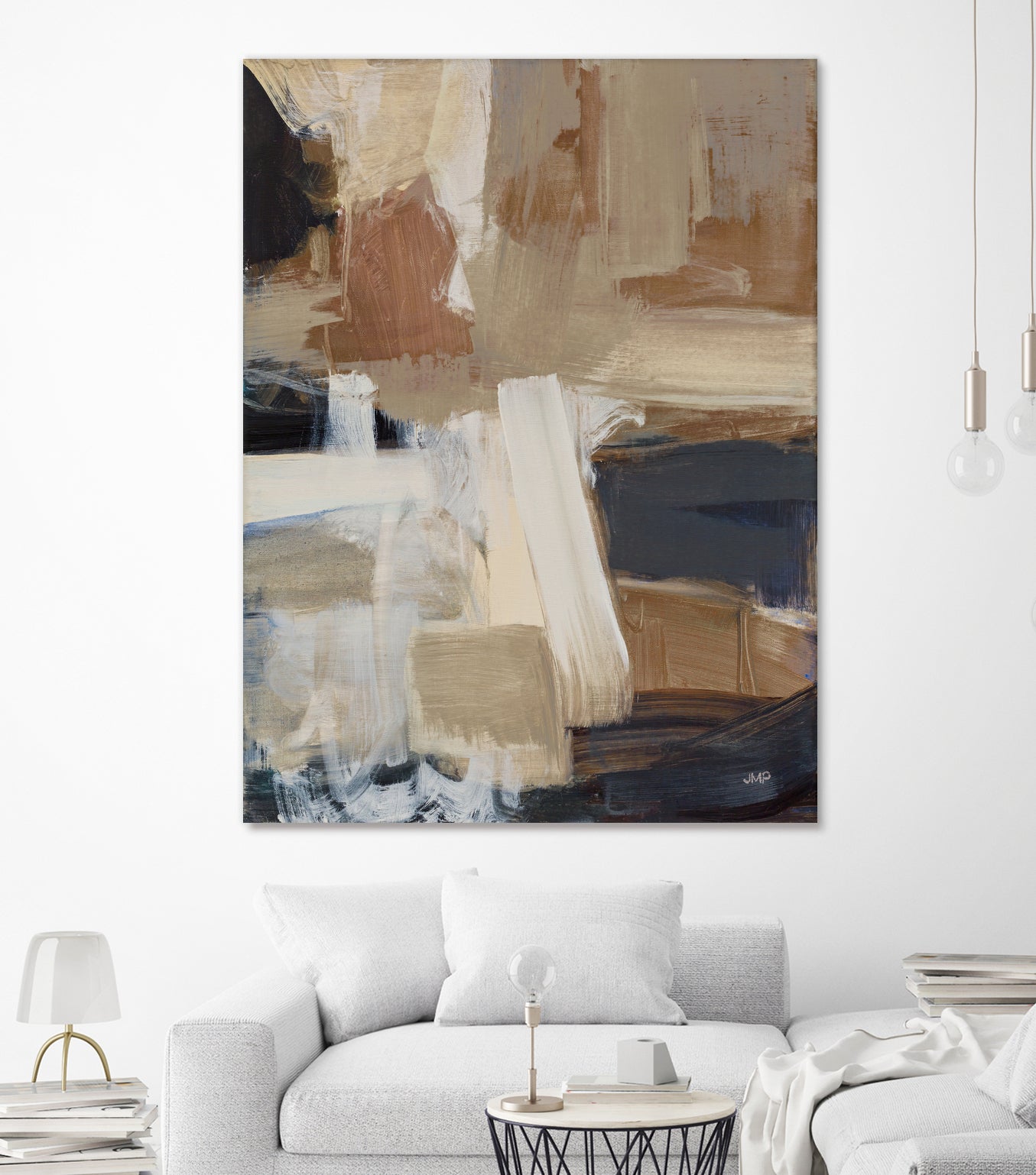 Beale Street Abstract Brown Canvas Wall Art - Modern Home Decor for Living Room, Bedroom & Office