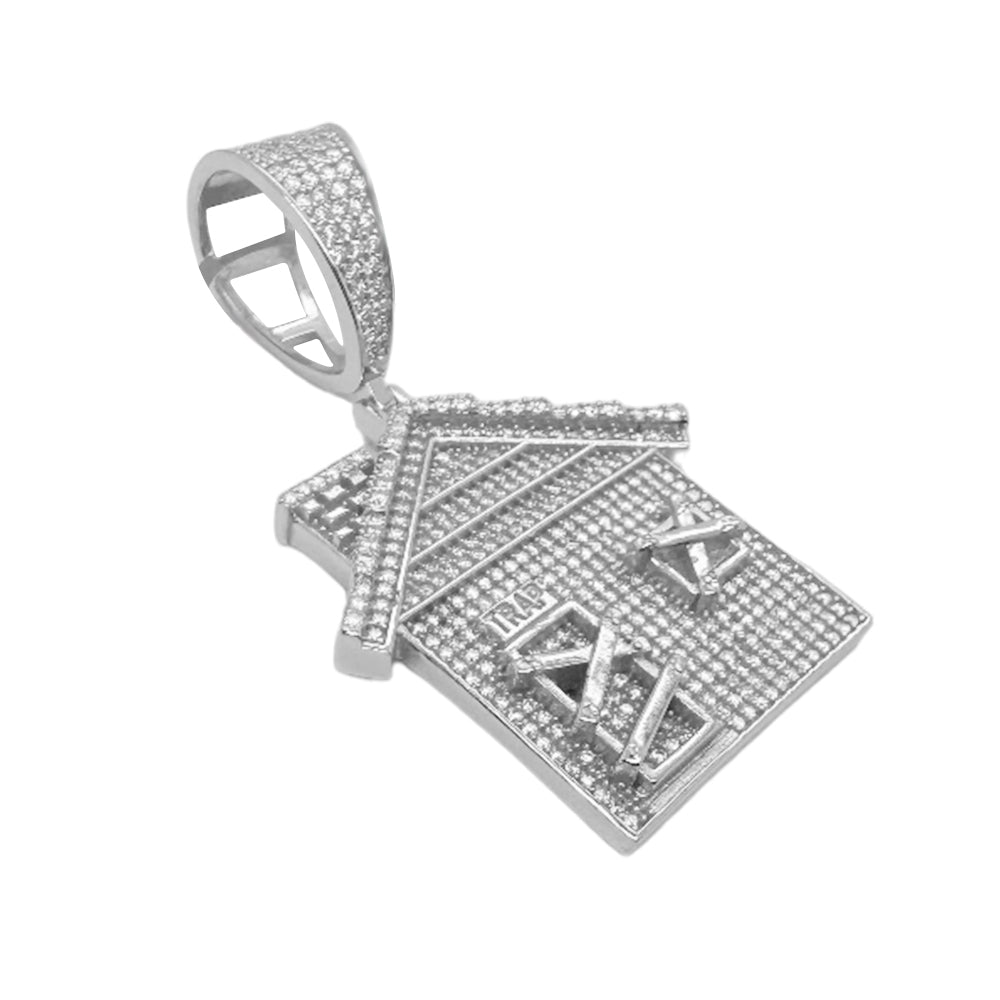 Trap House Moissanite VVS Pendant Necklace - 925 Sterling Silver Hip Hop Jewelry for Men & Women - Perfect for Streetwear, Rap Culture & Custom Fashion Accessories